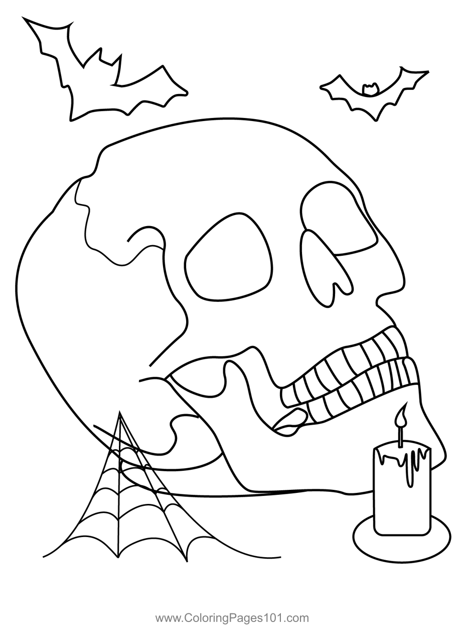 Scary Skull Coloring Page For Kids Free Halloween Printable Coloring Pages Online For Kids
