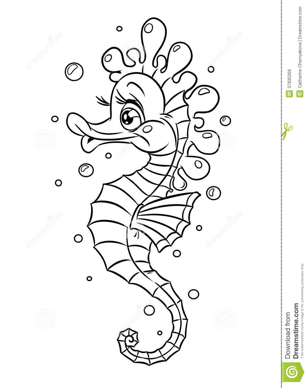 Free Printable Seahorse Coloring Pages