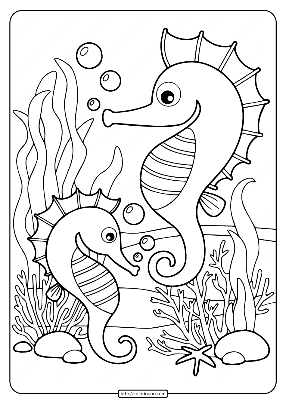 Seahorse Coloring Pages Printable