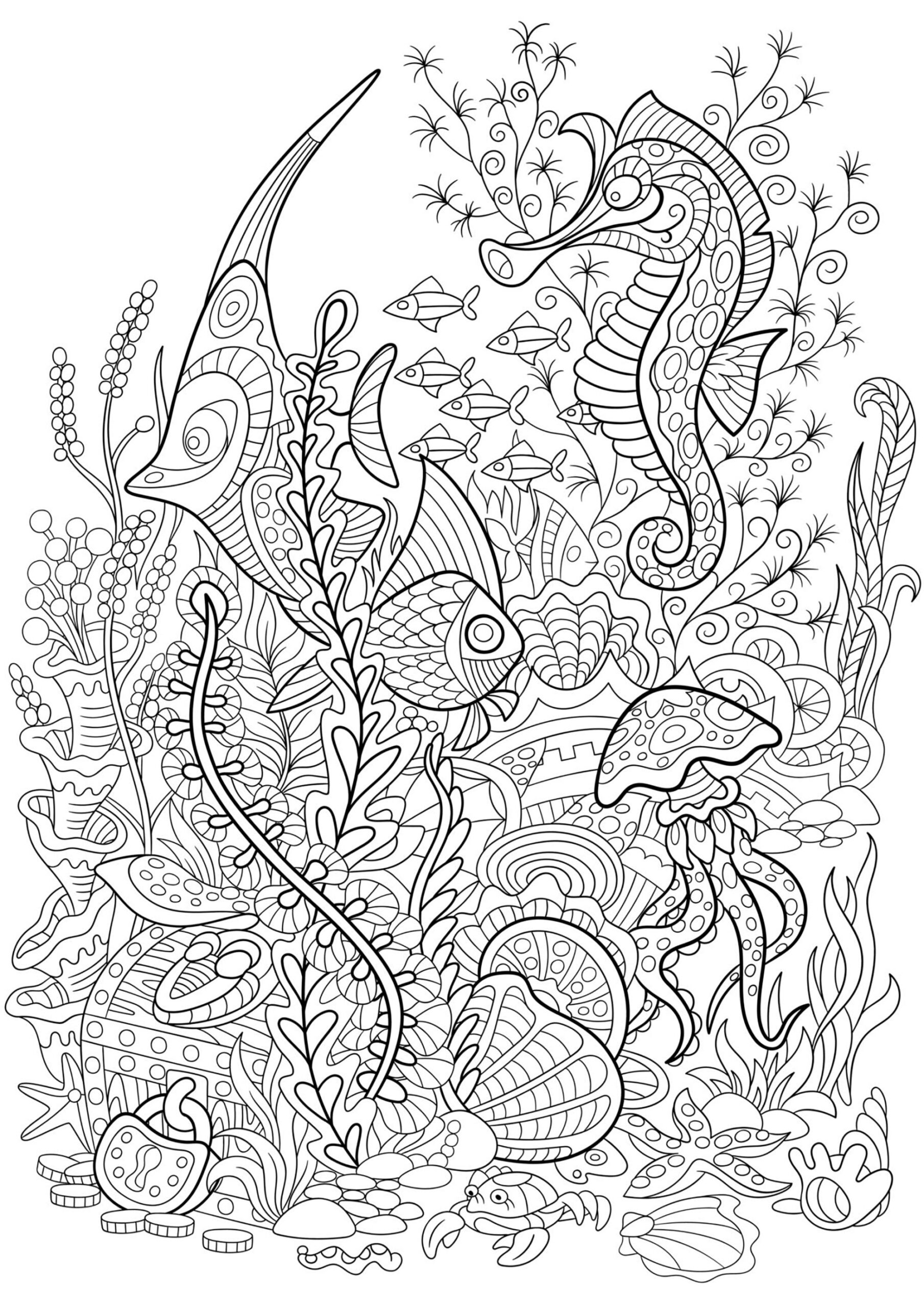 Seaworld Water World Coloring Pages For Adults