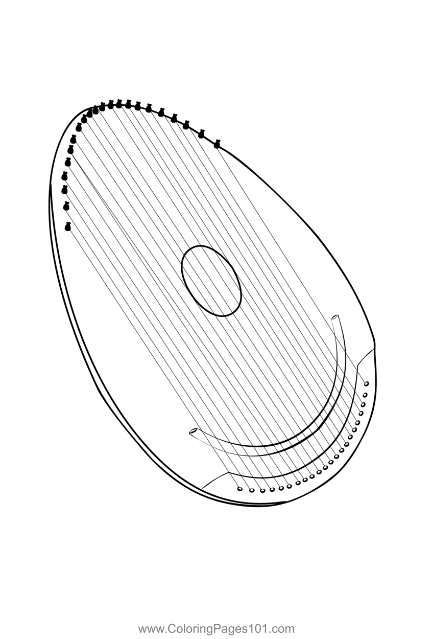 Printable Harp Coloring Page