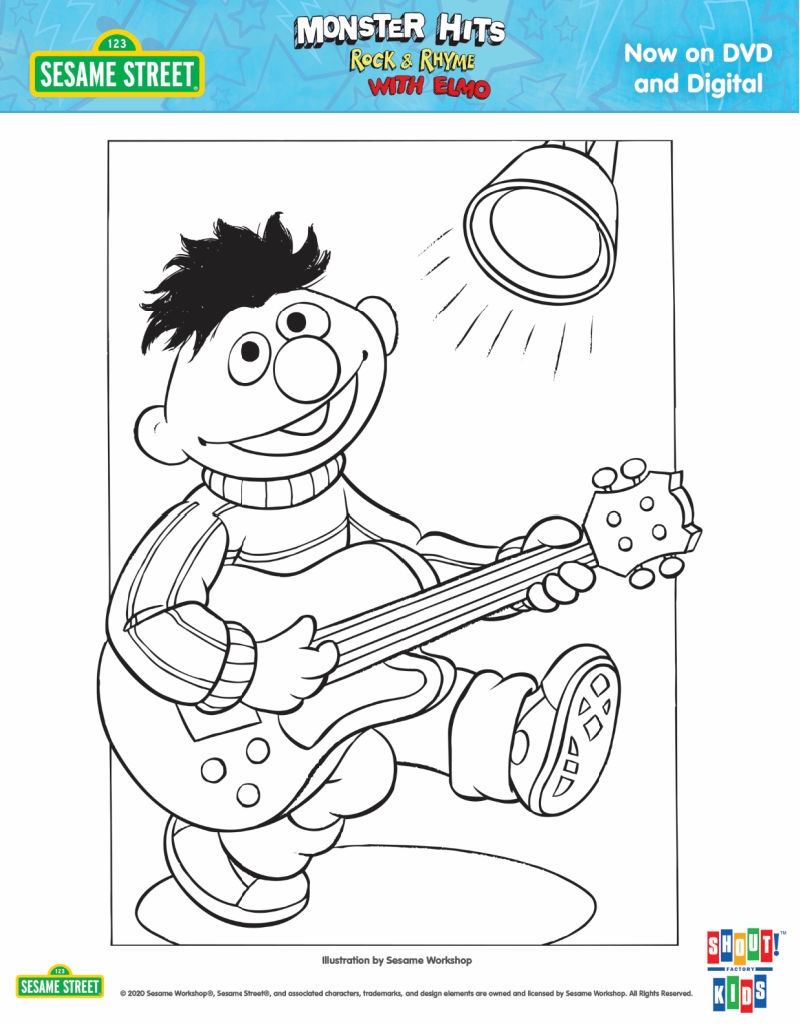 Sesame Street Printable Ernie Coloring Page Mama Likes This
