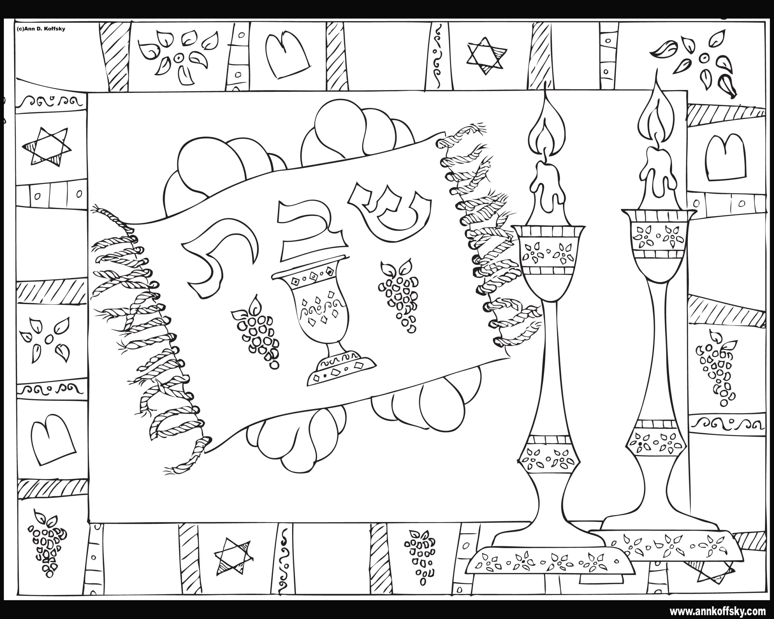 Shabbat Coloring Pages Printable Sketch Coloring Page