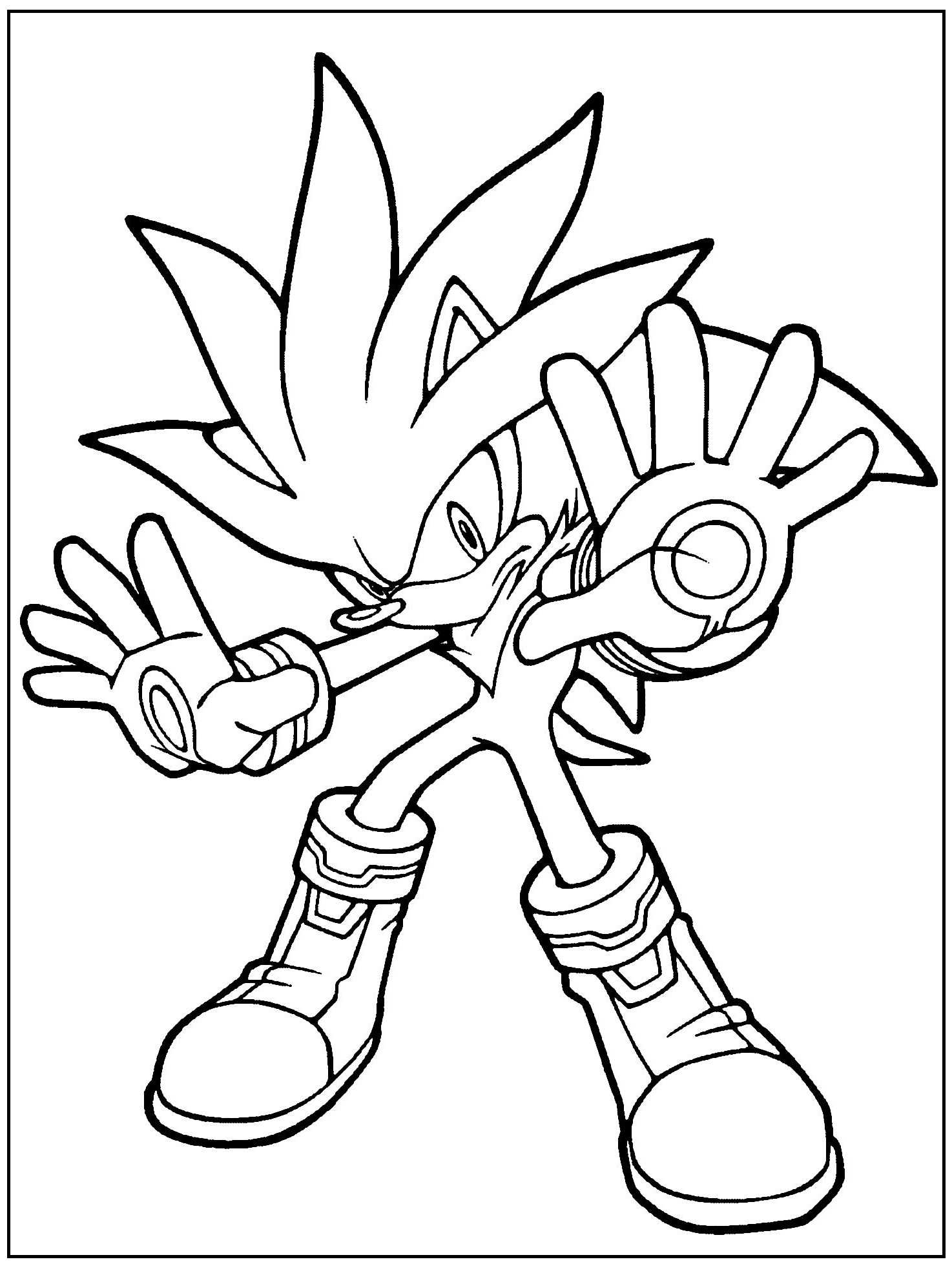 Dark Sonic Coloring Pages Printable
