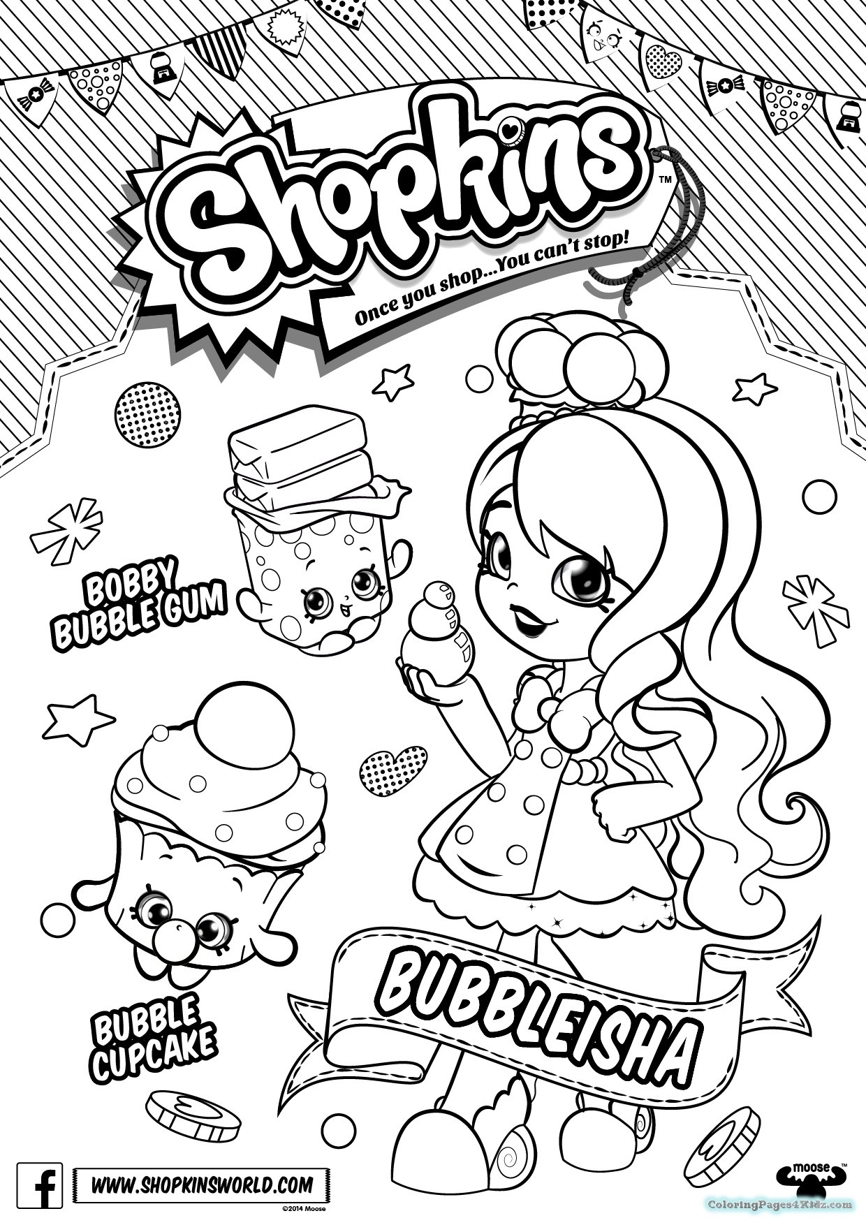 Shoppie Girls Printable Coloring Pages