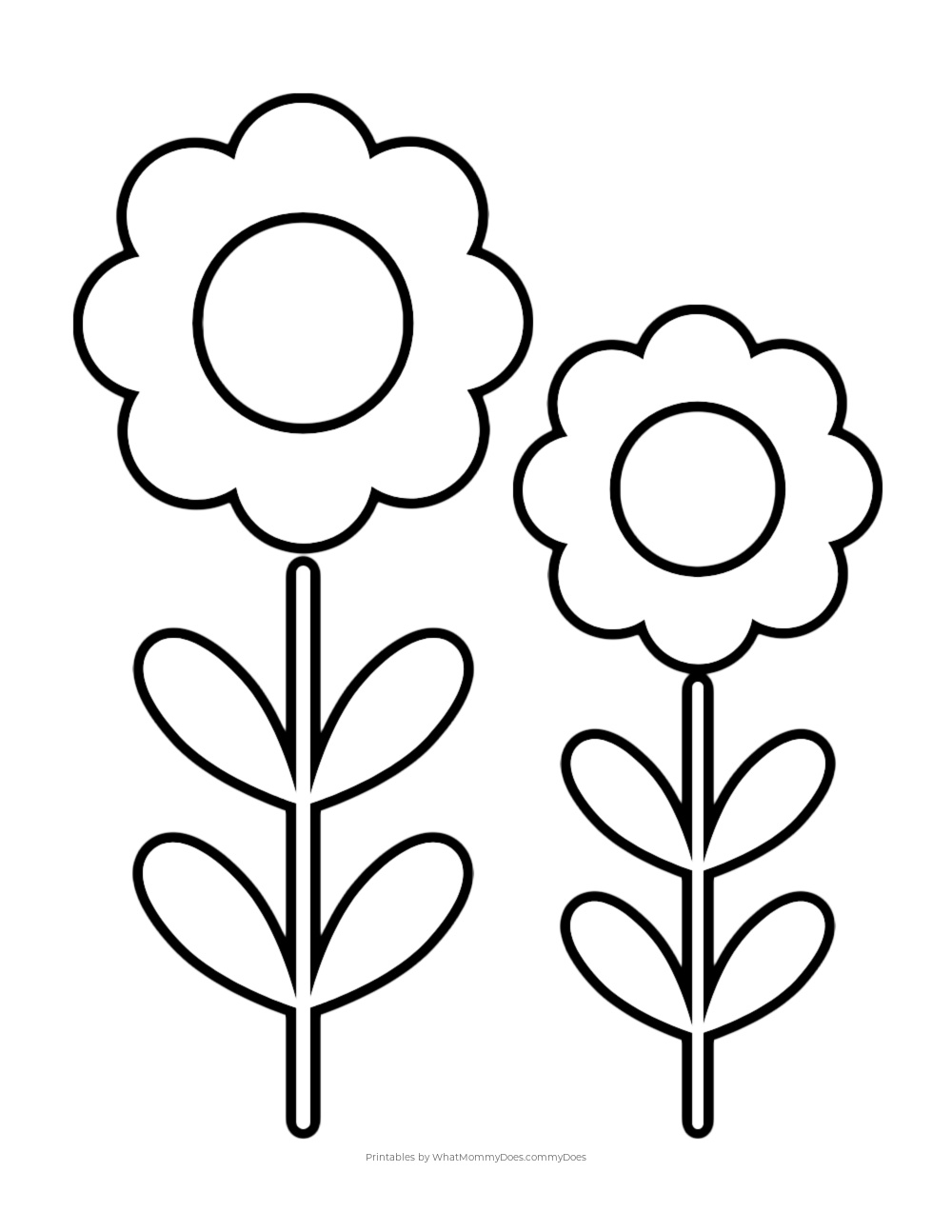 Printable Simple Flower Coloring Pages