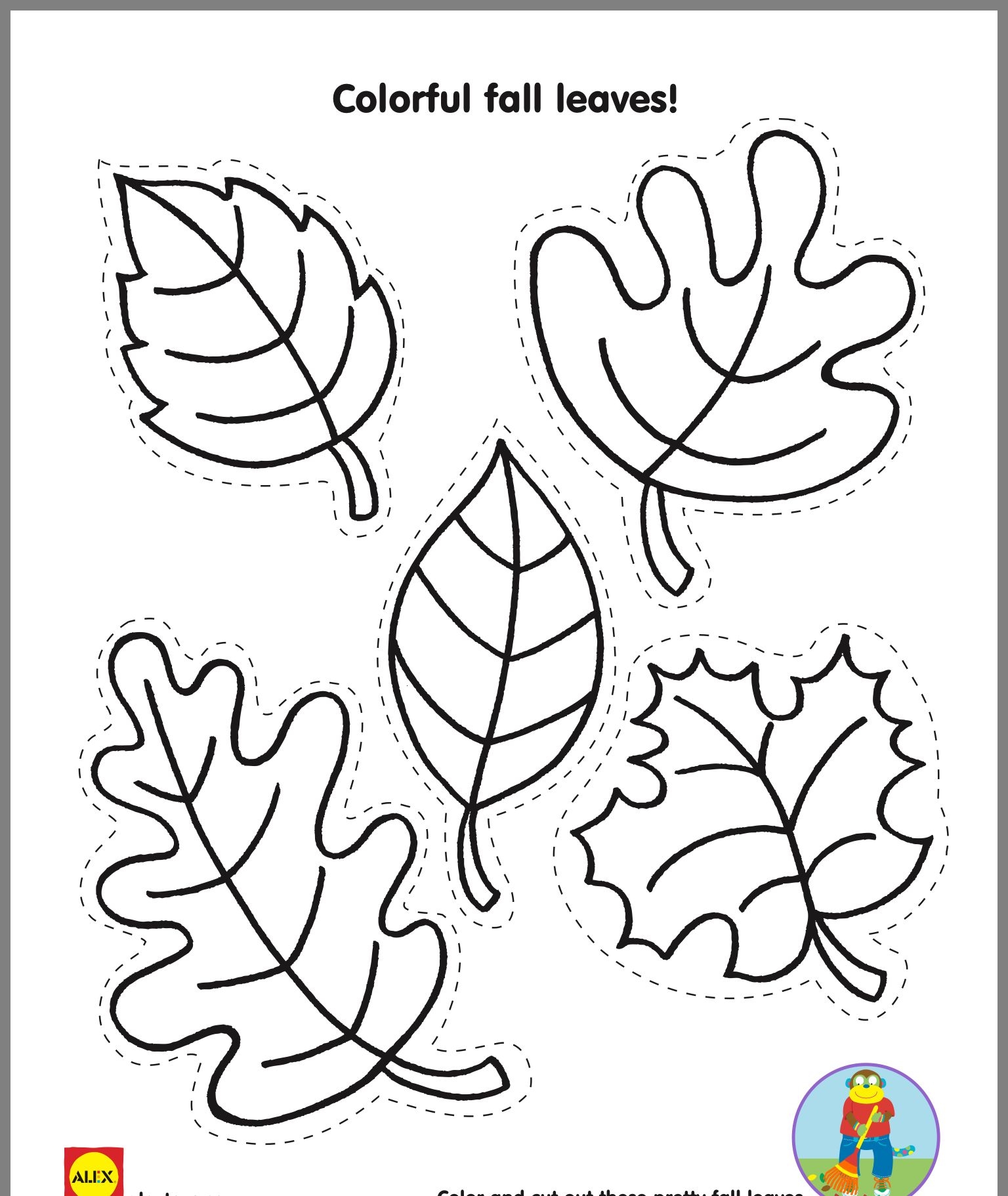 Simple Leaf Labeled Coloring Pages