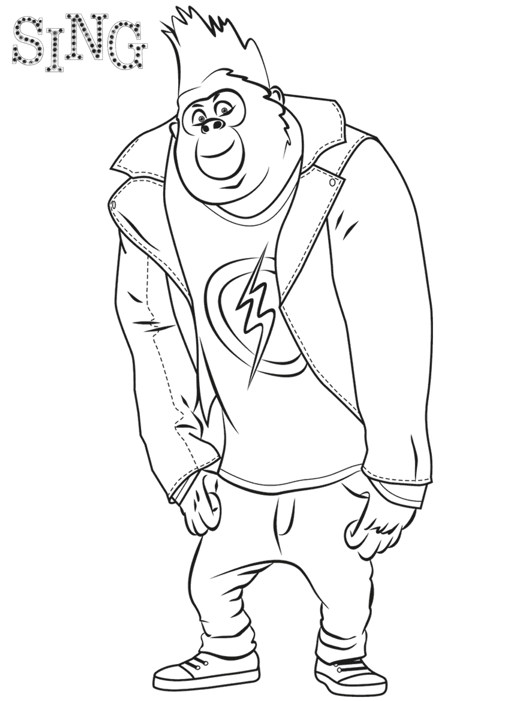 Sing Characters Movie Ash Johnny Meena Mike Free Coloring Pages To Print Colorpages