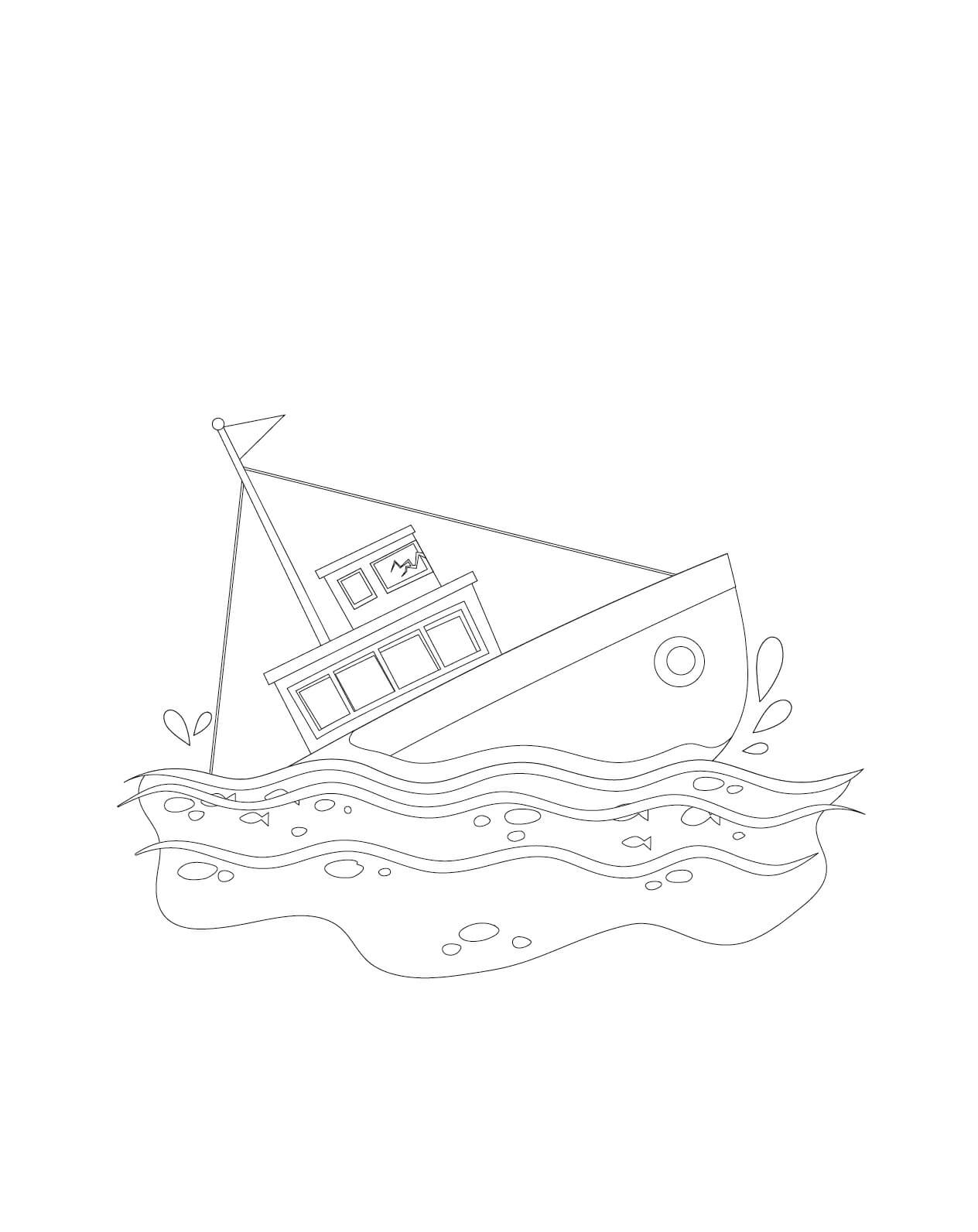 Sinking Ship Coloring Page Download Print Or Color Online For Free