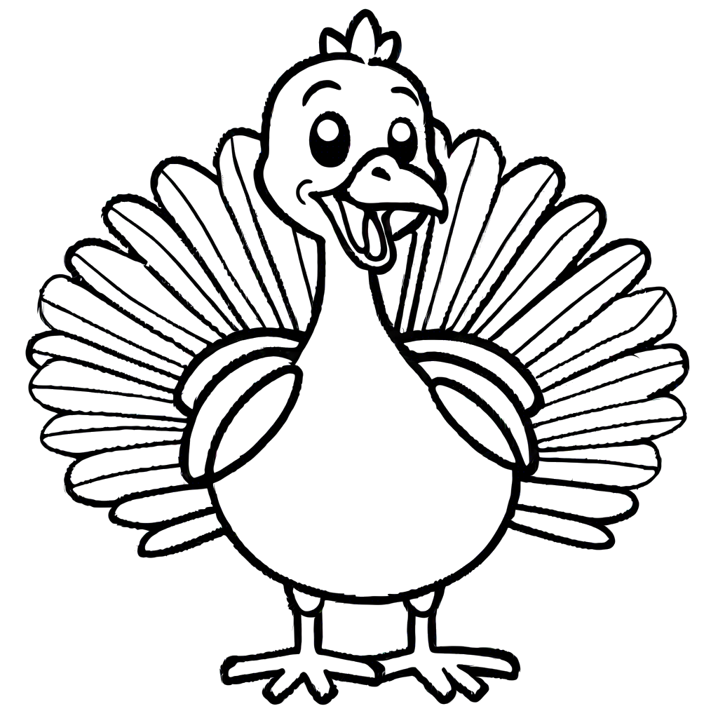 Sitting Baby Turkey Coloring Page Lulu Pages