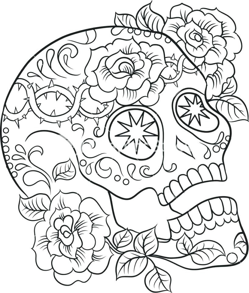 Printable Adult Coloring Pages Skulls