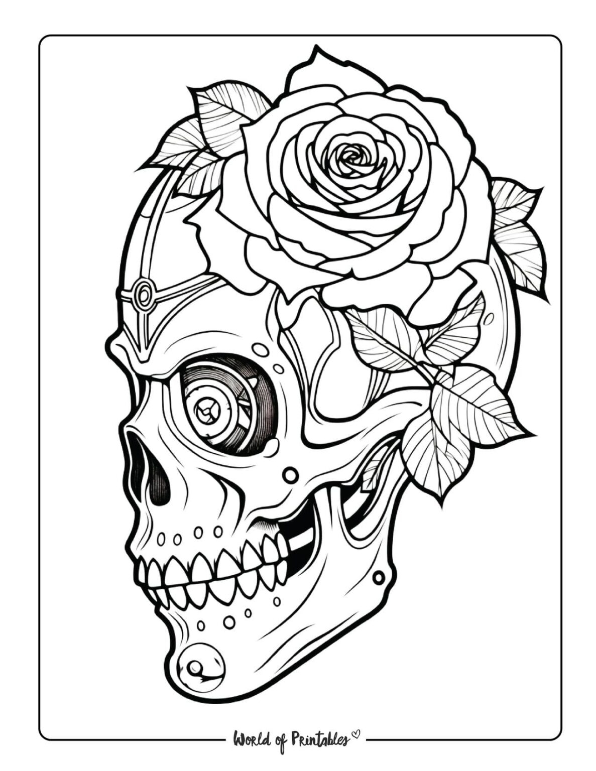 Skull Coloring Pages Printable Free