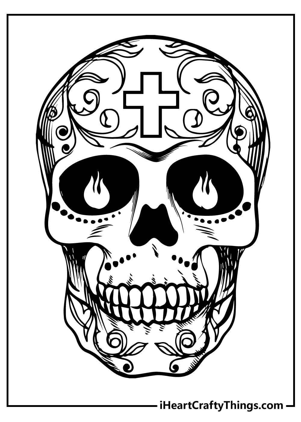 Skulls Halloween Coloring Pages Printable