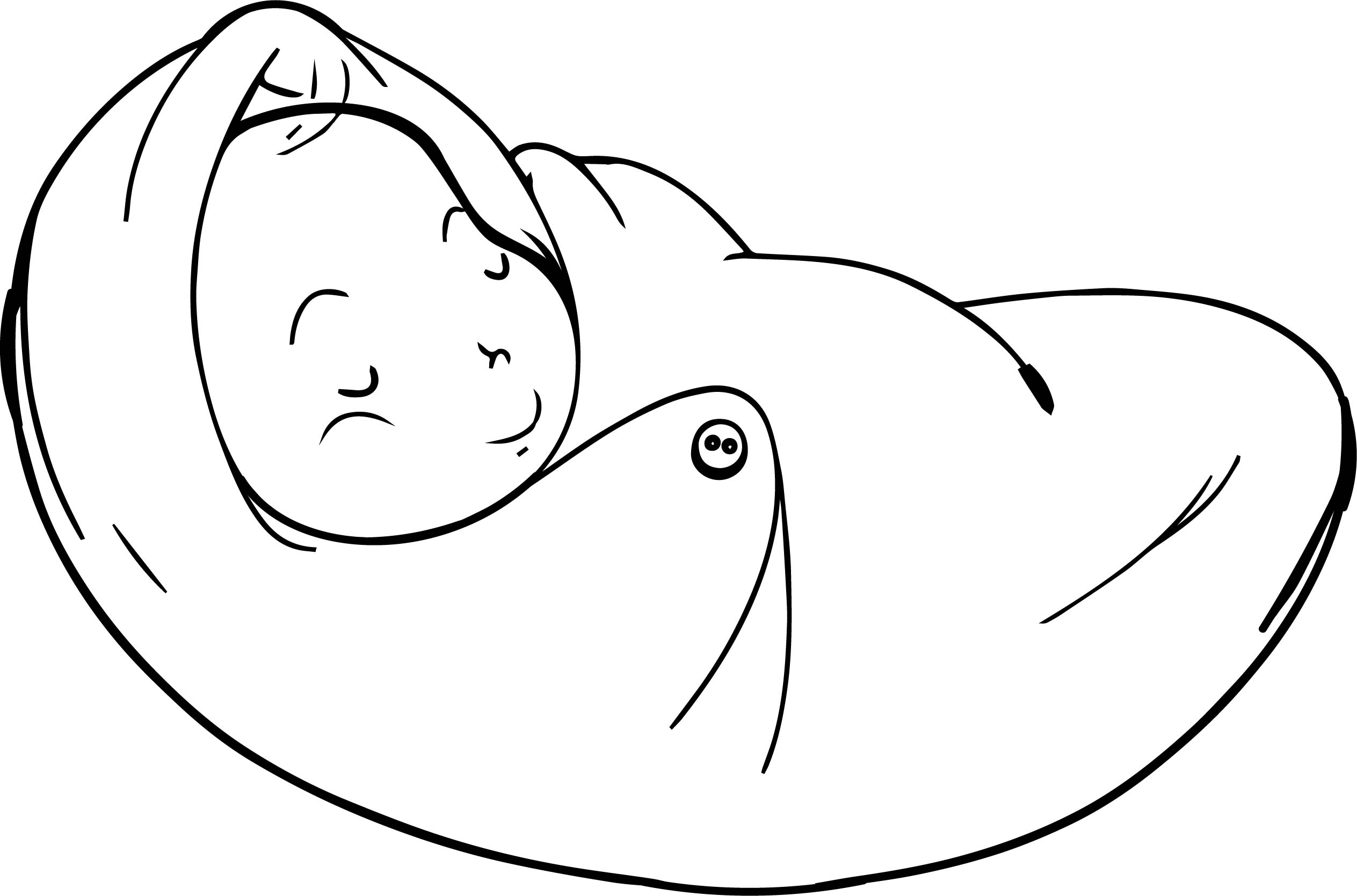 Sleeping Baby Boy Coloring Page Wecoloringpage