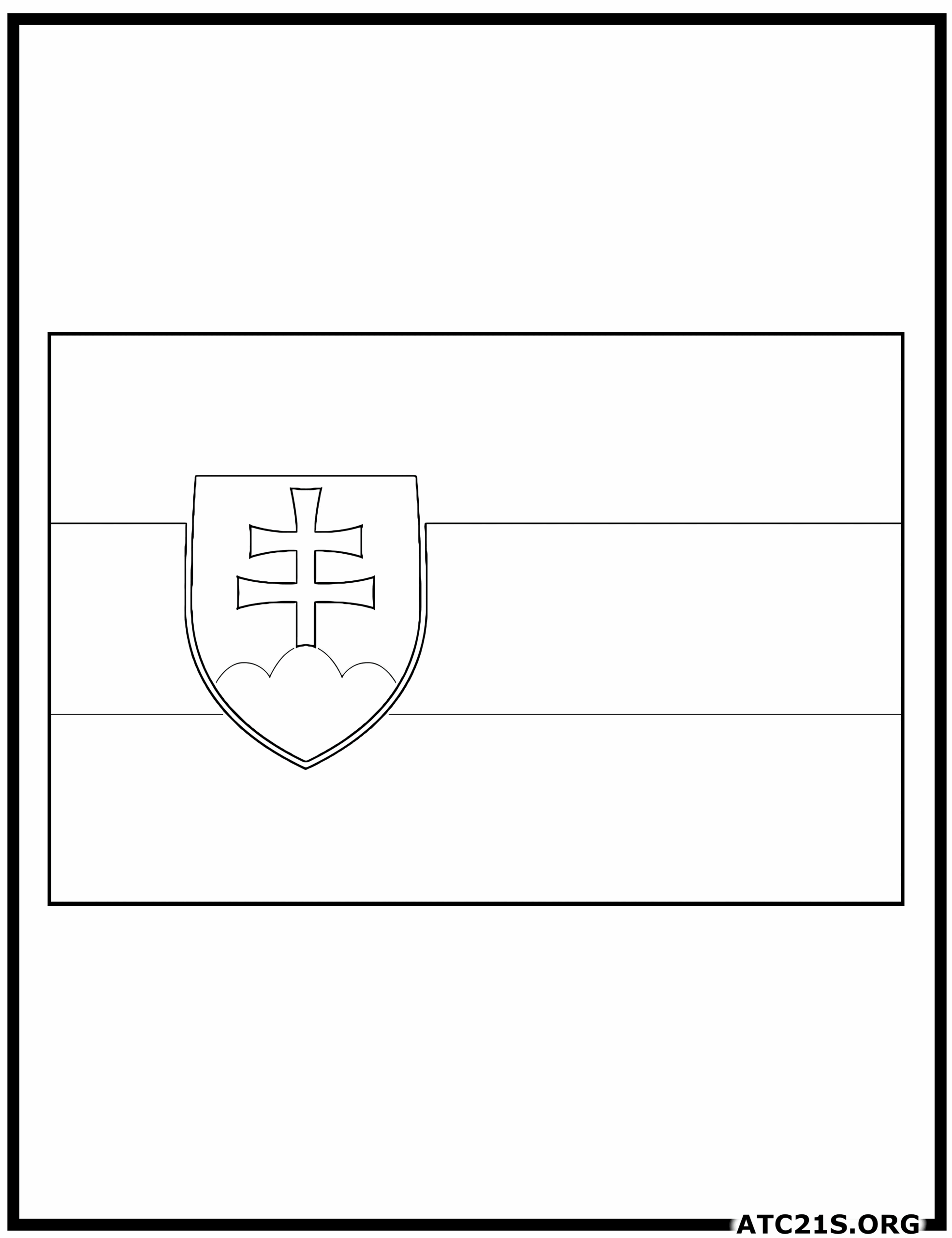 Slovakia Flag Coloring Page ATC21S