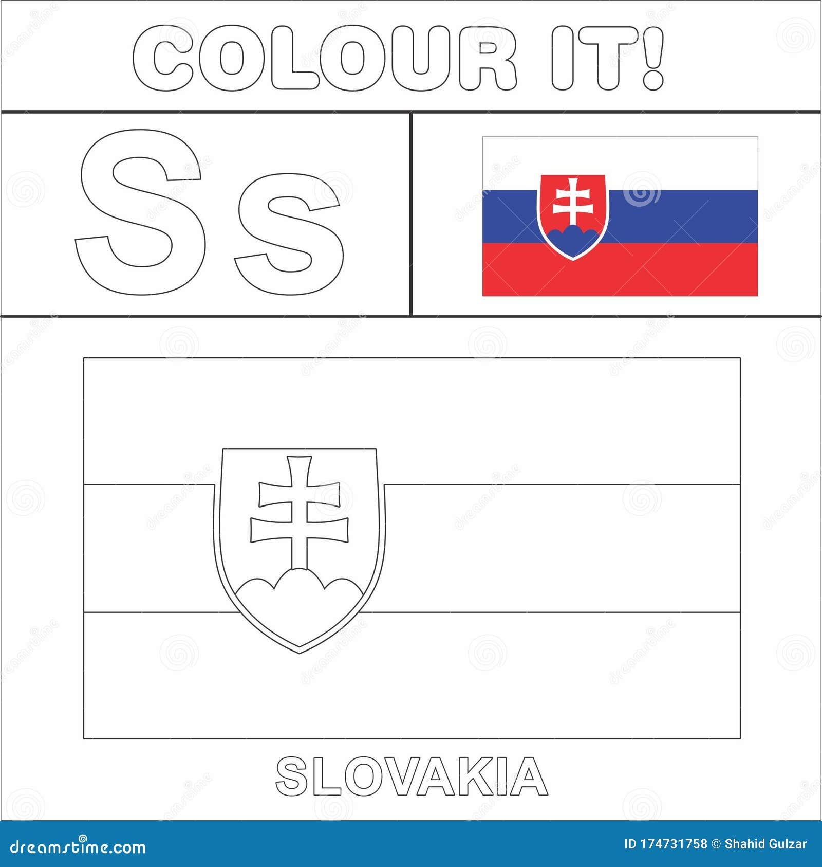 Slovakia Flag Coloring Page