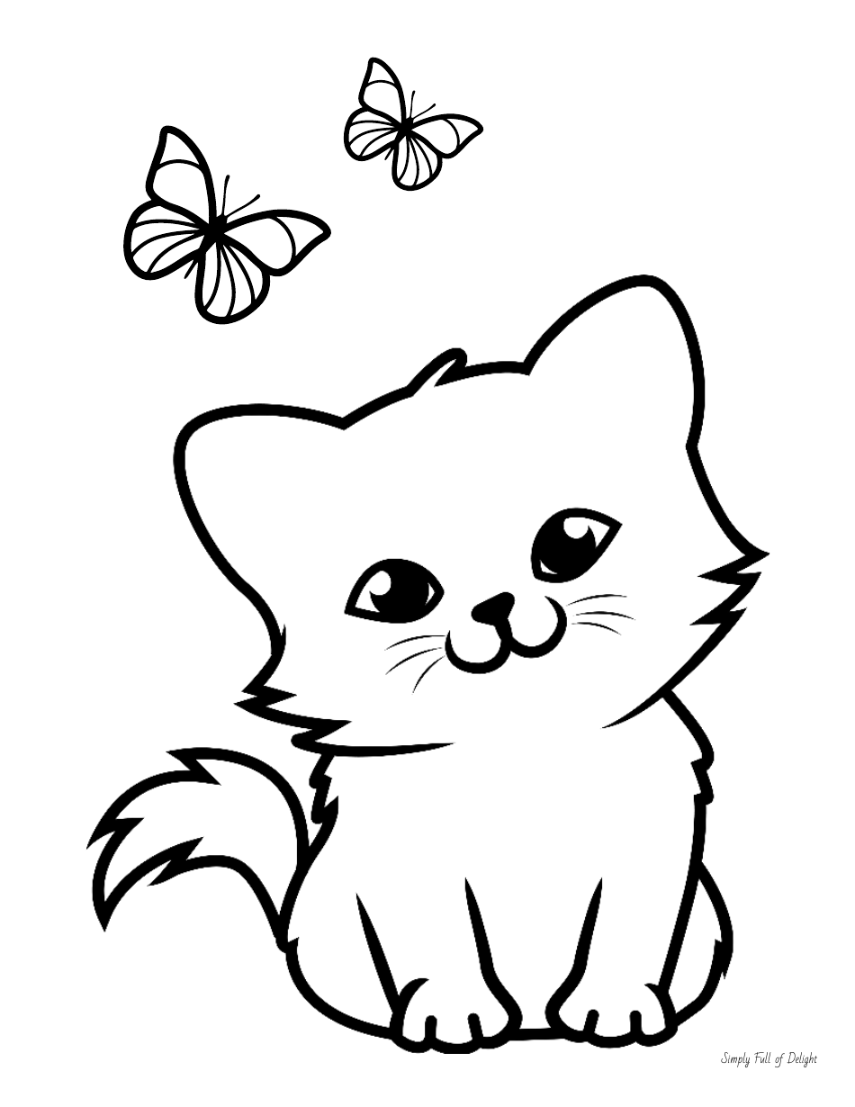 Small Kitten Coloring Page Download Printable PDF Templateroller