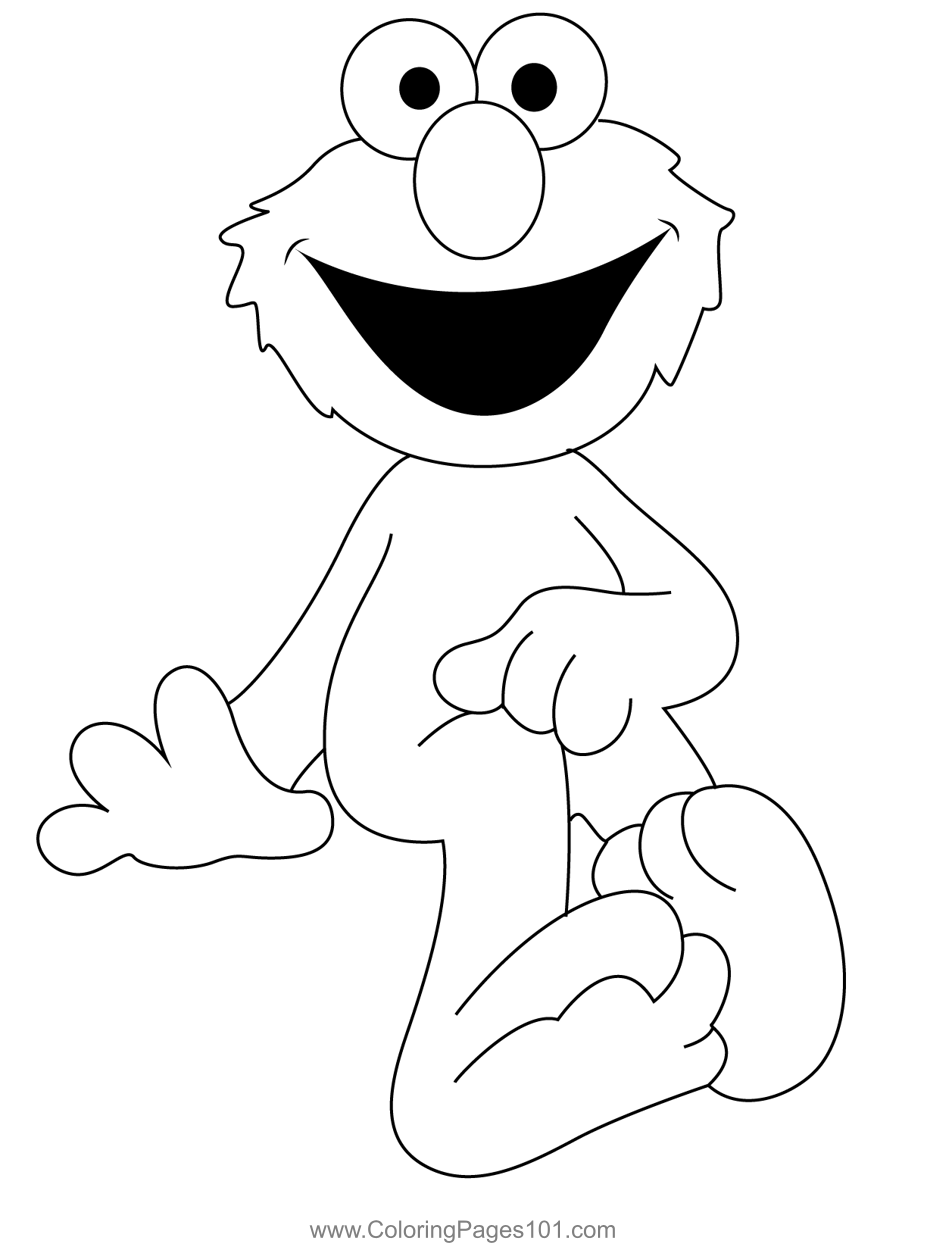 Smiling Elmo Coloring Page For Kids Free Elmo Printable Coloring Pages Online For Kids