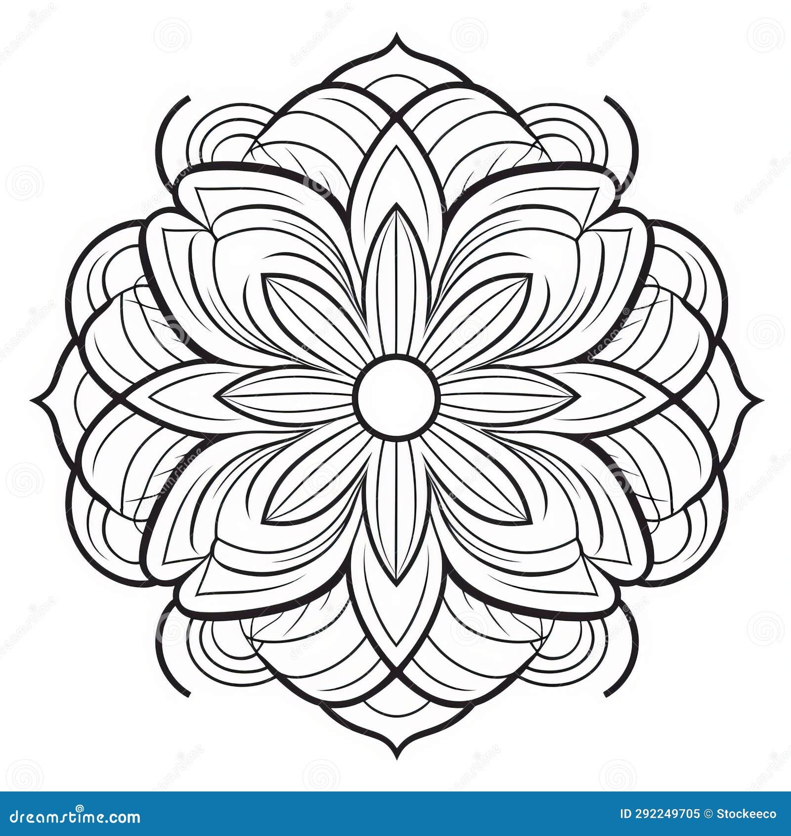 Sophisticated Meditative Coloring Pages With Floral Ornamentation Stock Illustration
