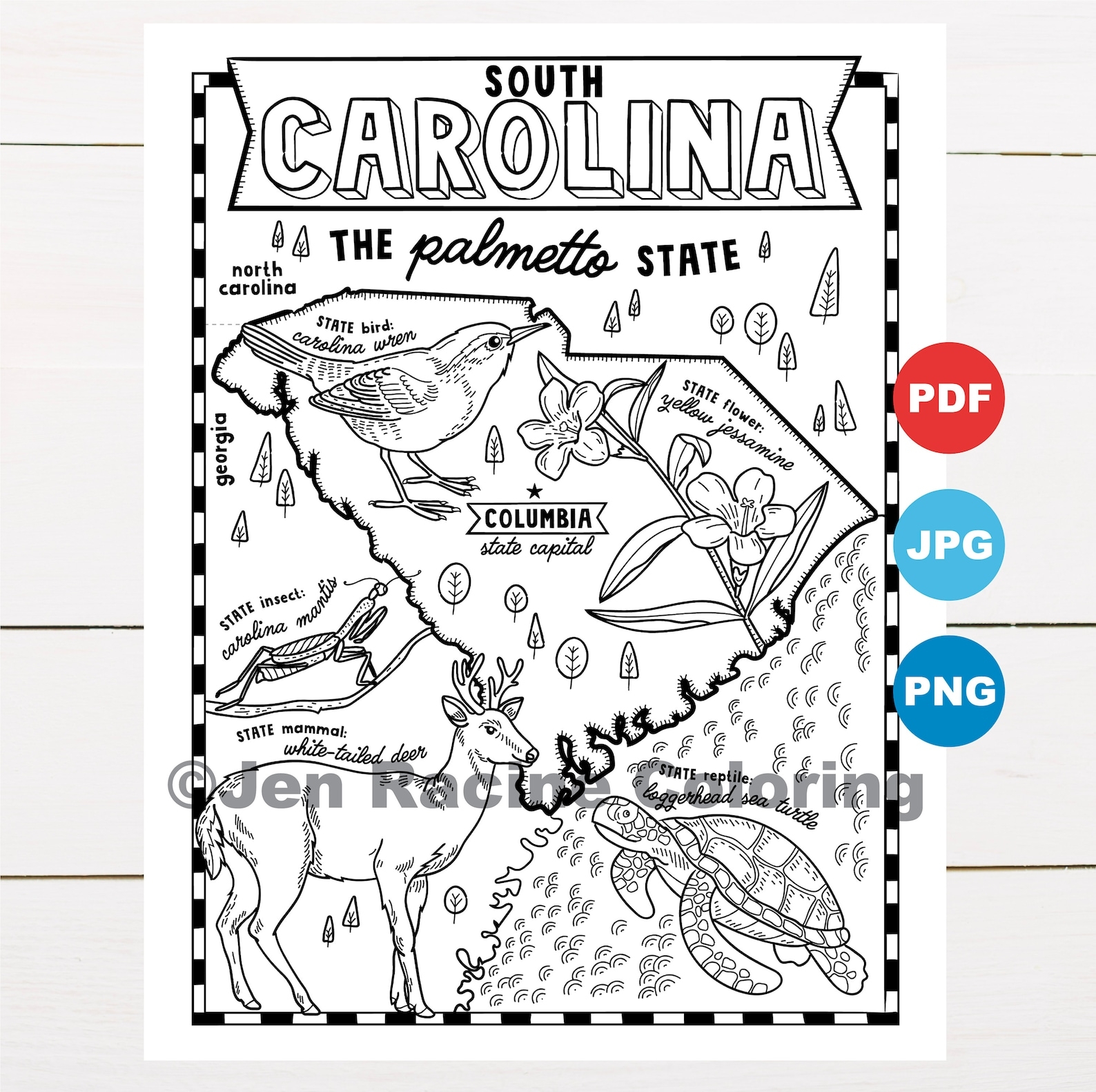 South Carolina Printable Coloring Pages