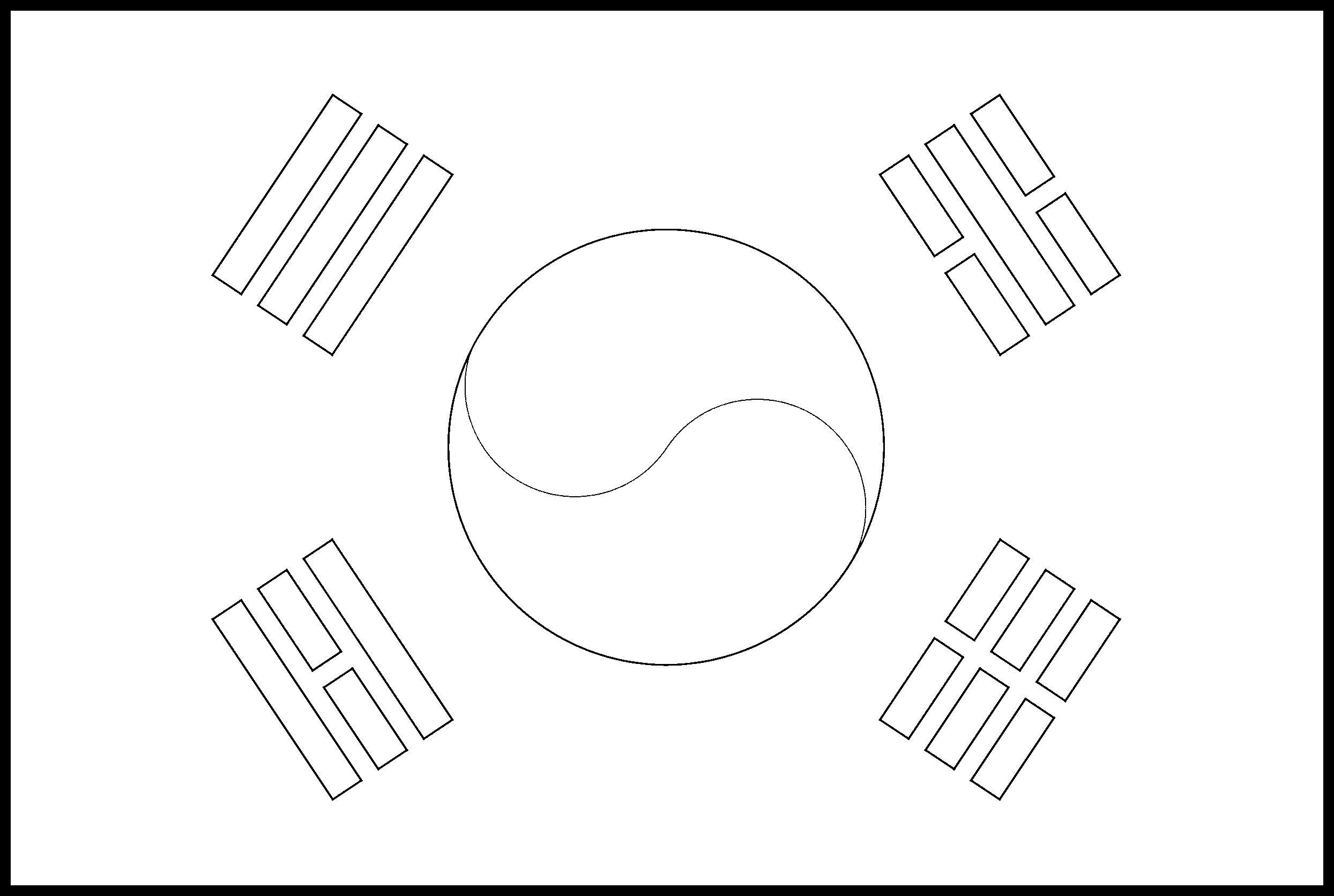 South Korea Flag Colouring Page Flags Web