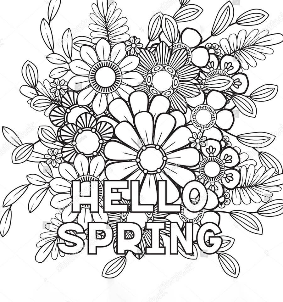 Spring Adult Coloring Pages Printable
