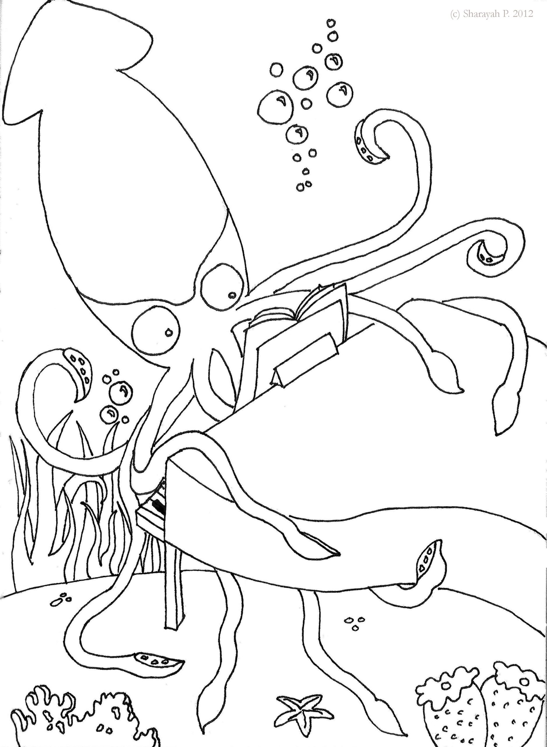 Squid Coloring Pages To Download And Print For Free