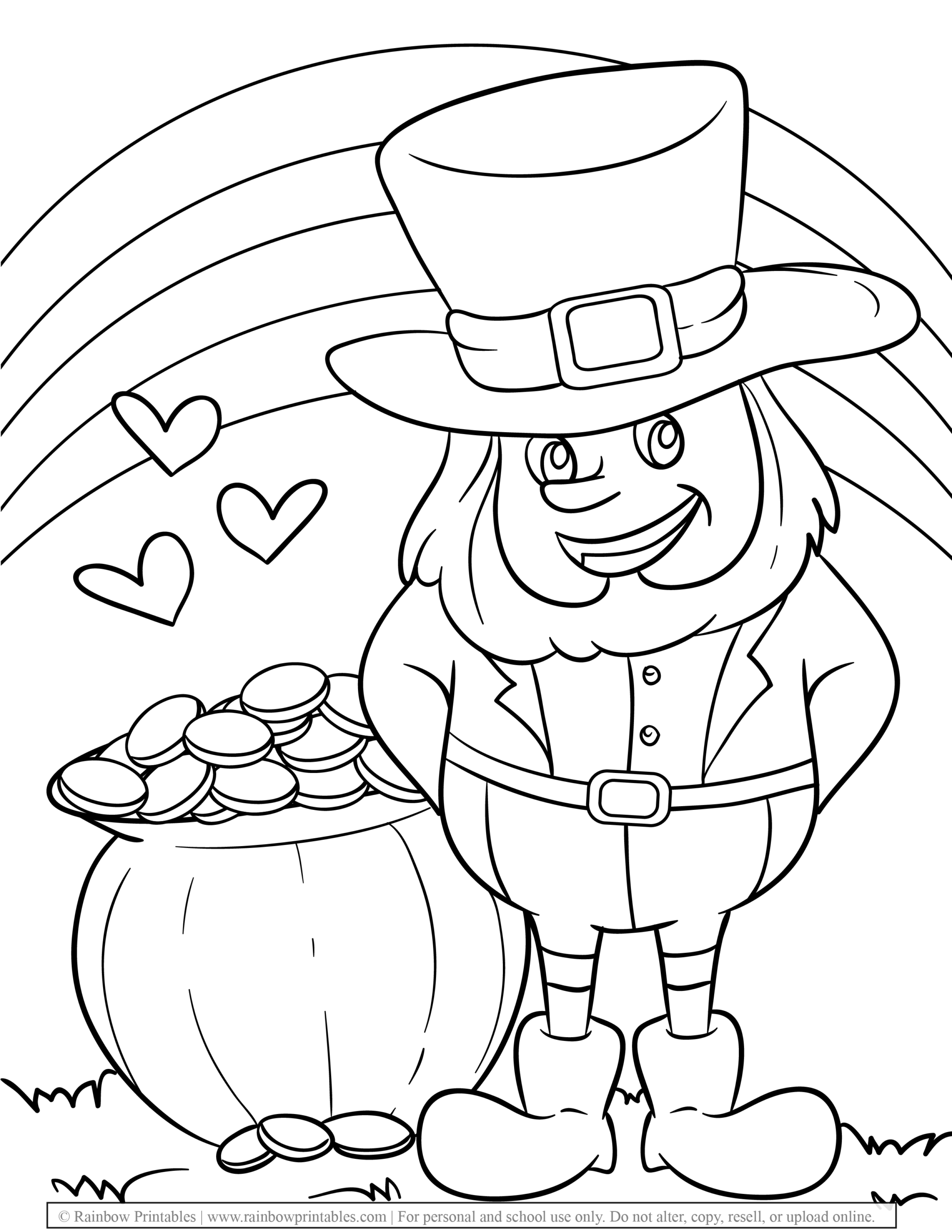 St Patrick S Day Coloring Pages Rainbow Printables
