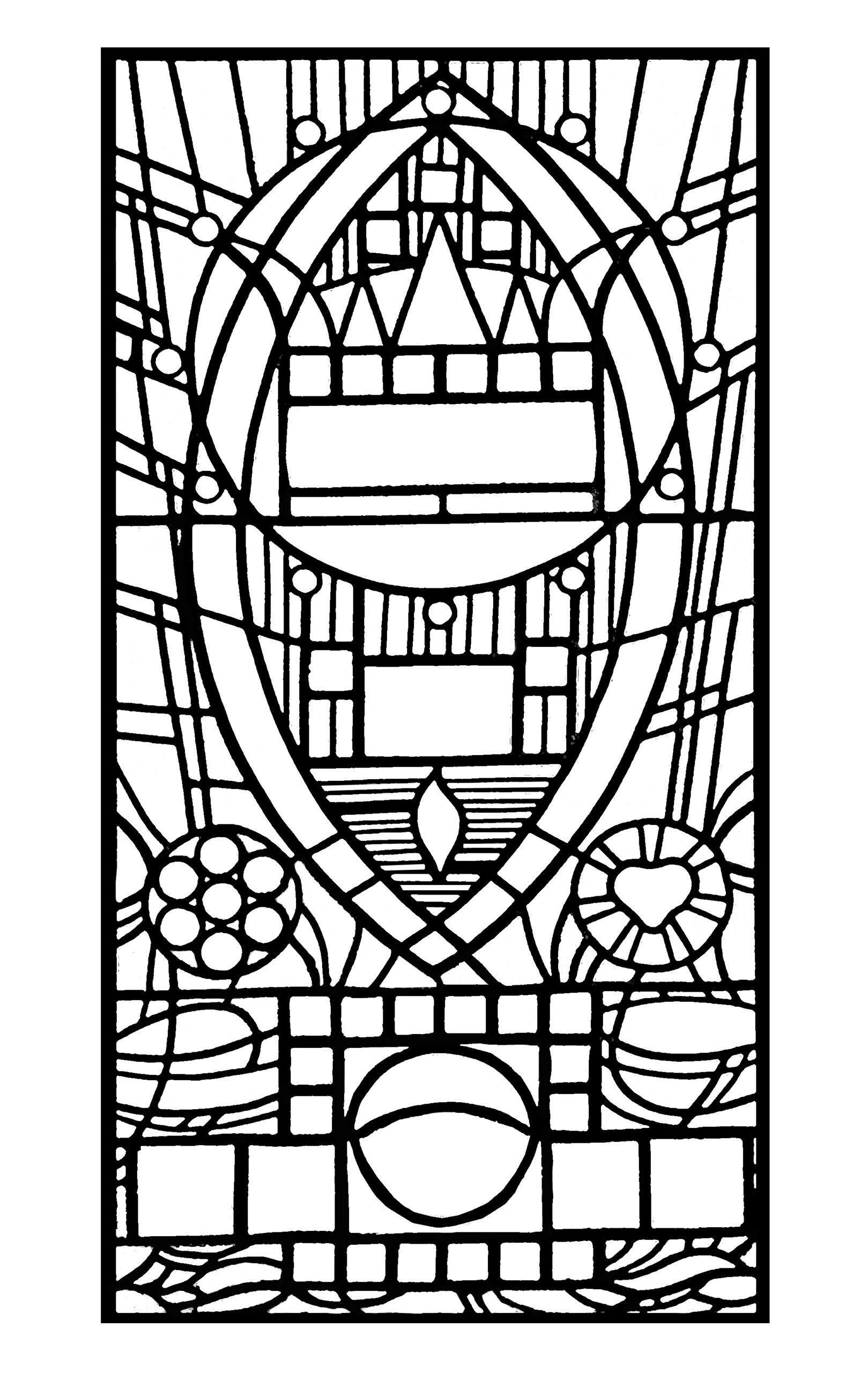 Stained Glass Coloring Pages Printable