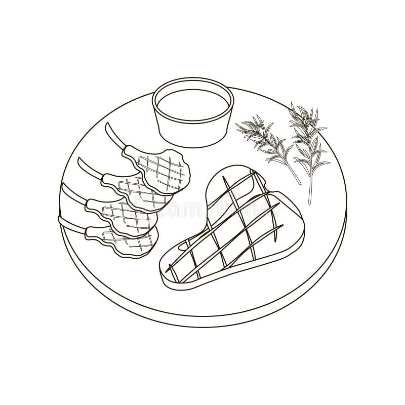 Steak Coloring Pages Sketch Coloring Page