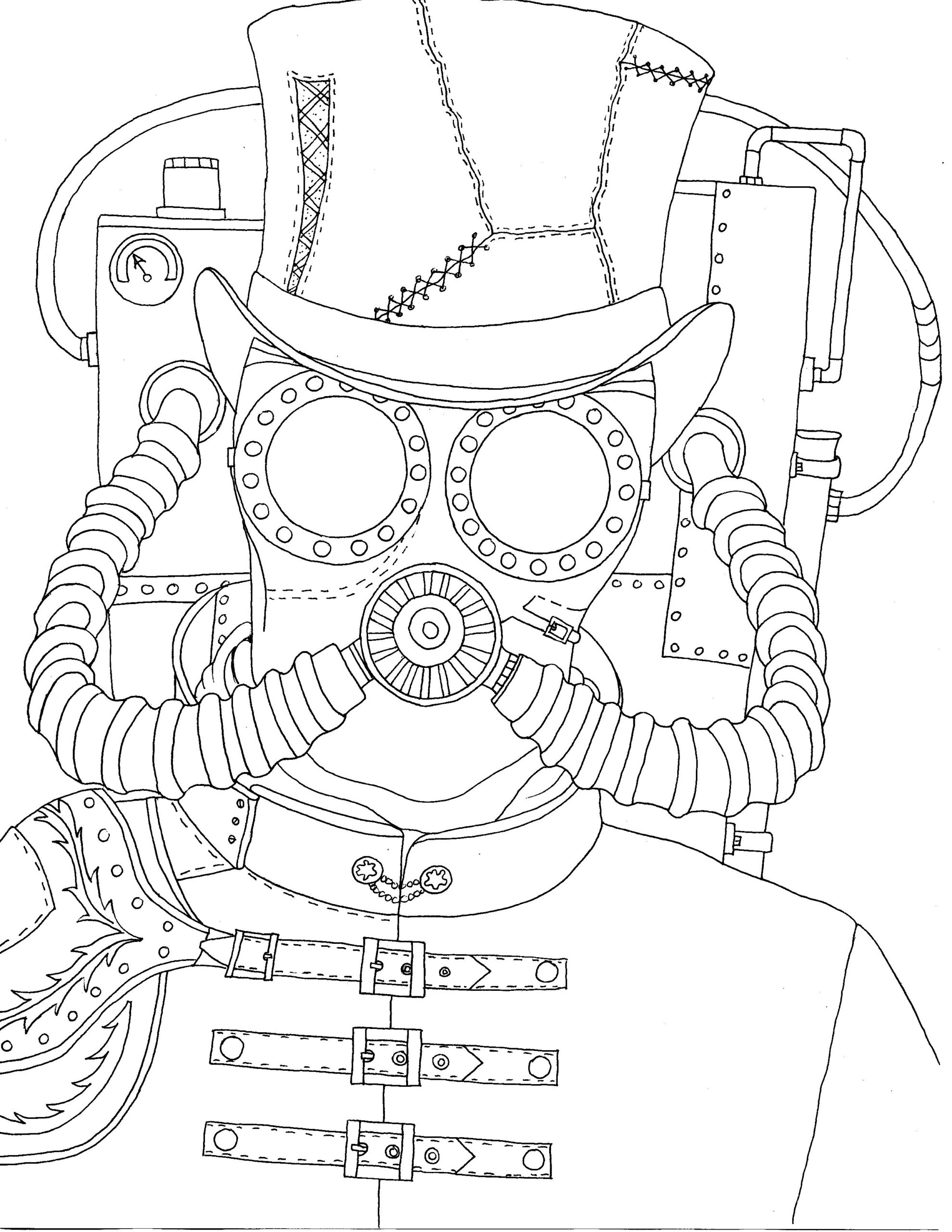 Steampunk Adult Coloring Book Pages Coloring Pages