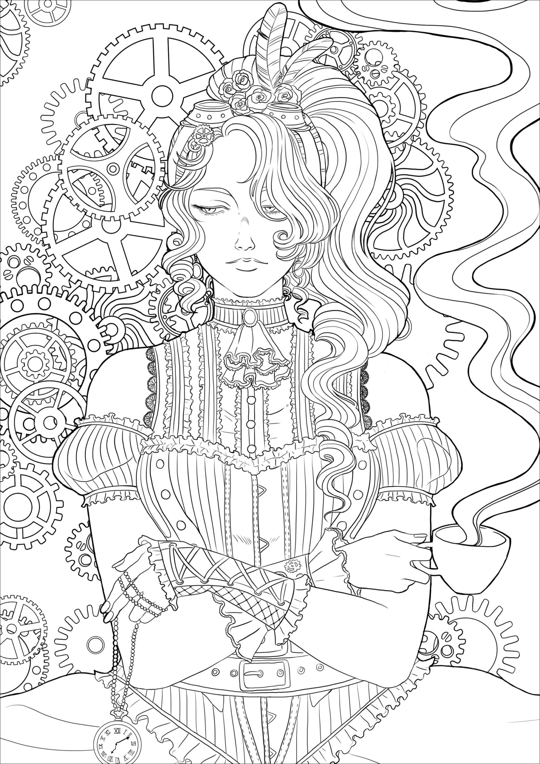 Adult Coloring Pages Printable Steampunk