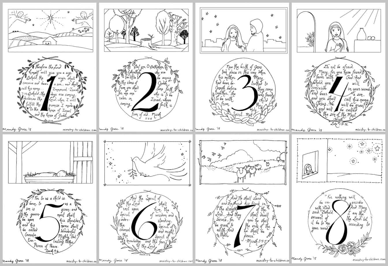 Printable Coloring Advent Pages