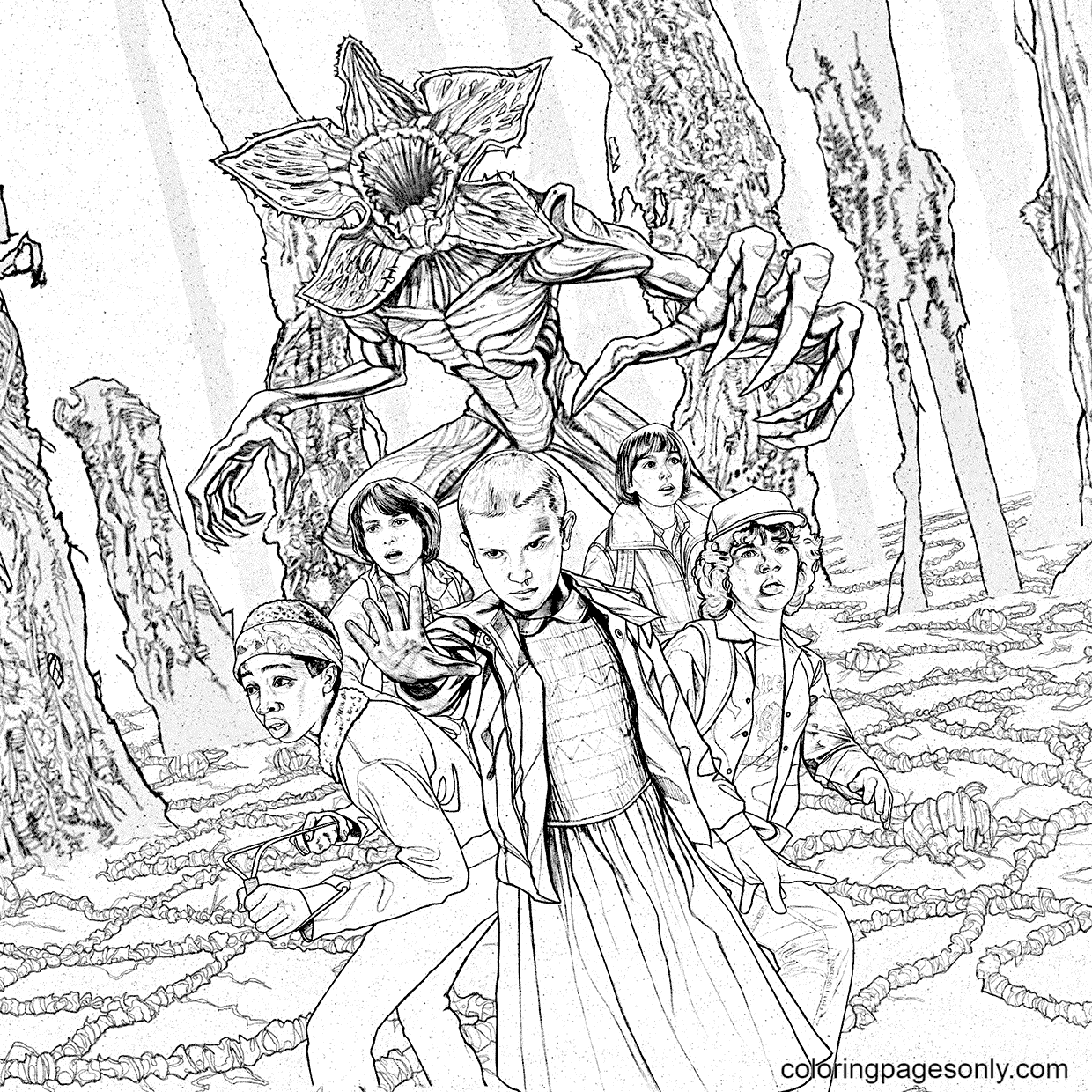 Stranger Things Demogorgon Coloring Page Free Printable Coloring Pages