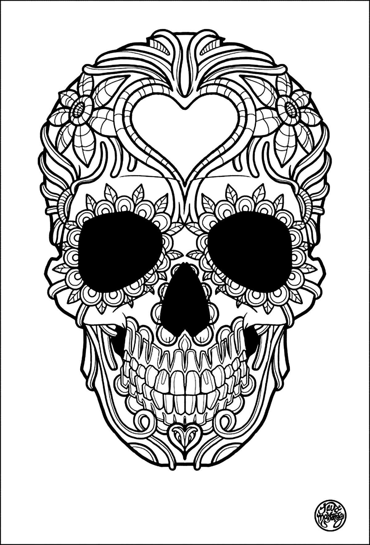 Sugar Skull Coloring Page Coloring Home