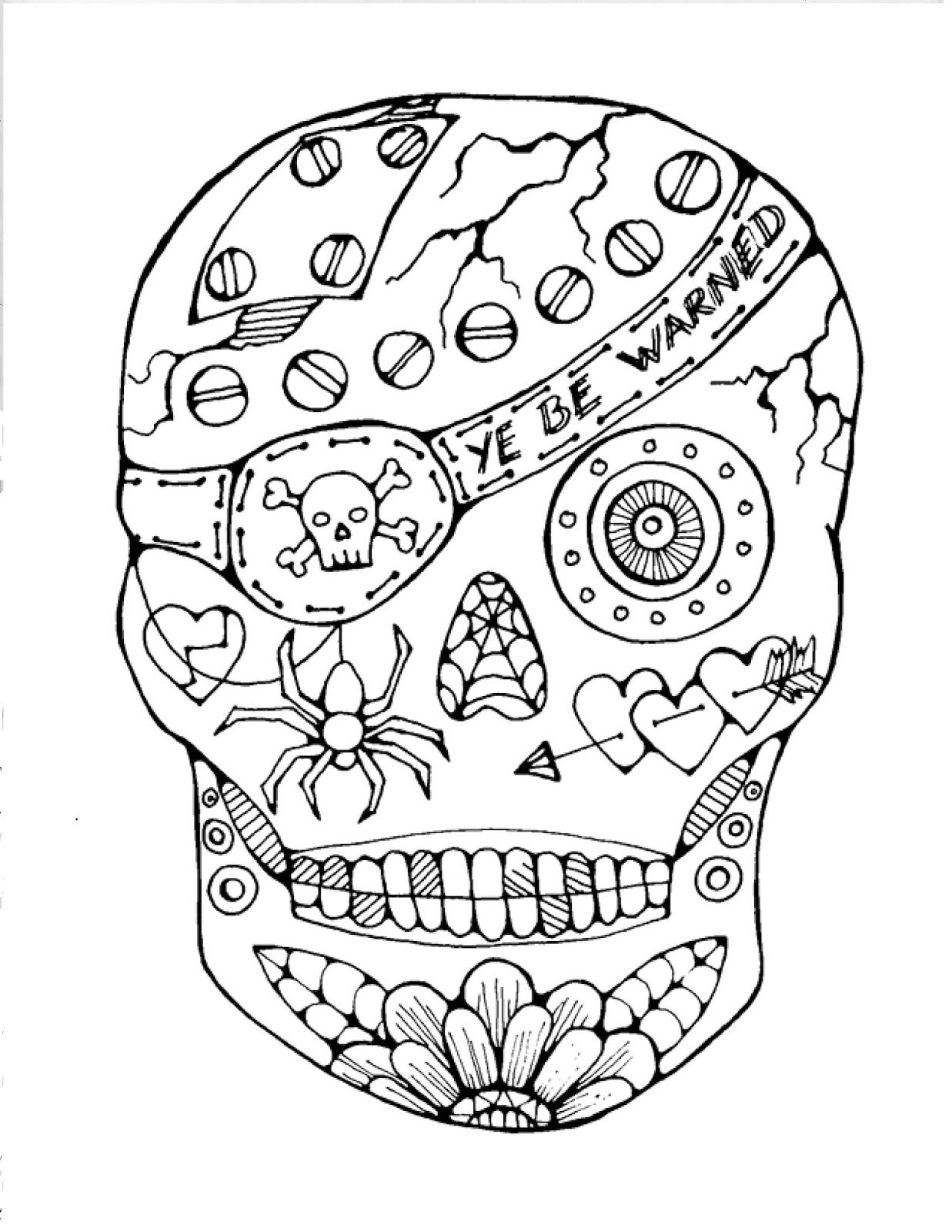 Sugar Skull Coloring Pages Printable