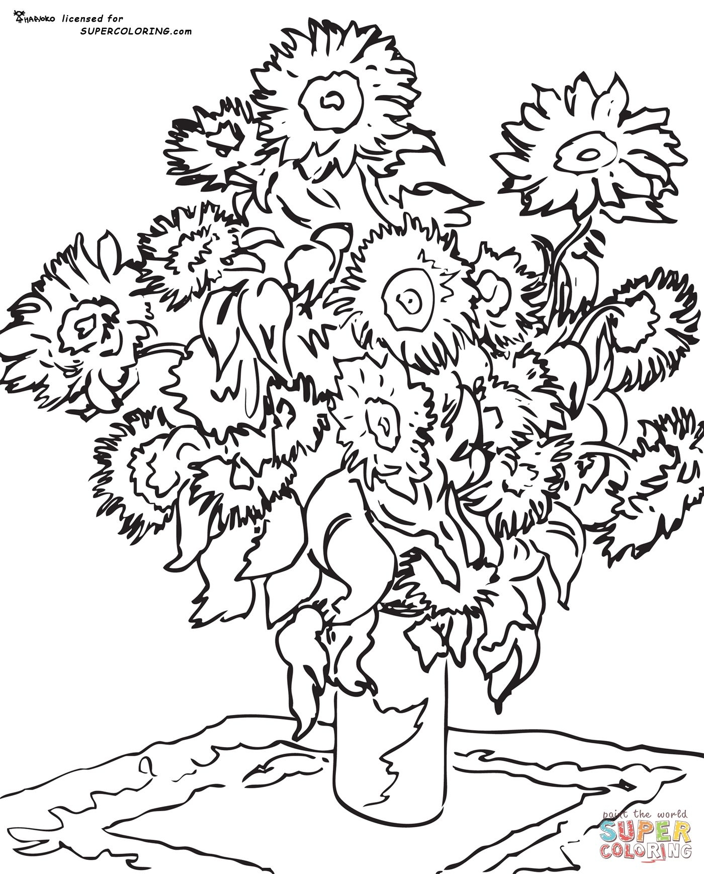 Sunflower By Claude Monet Coloring Page SuperColoring Pinturas Para Colorir Obras De