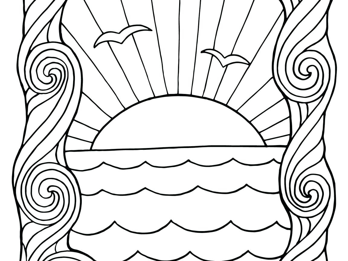 Printable Sunset Coloring Pages