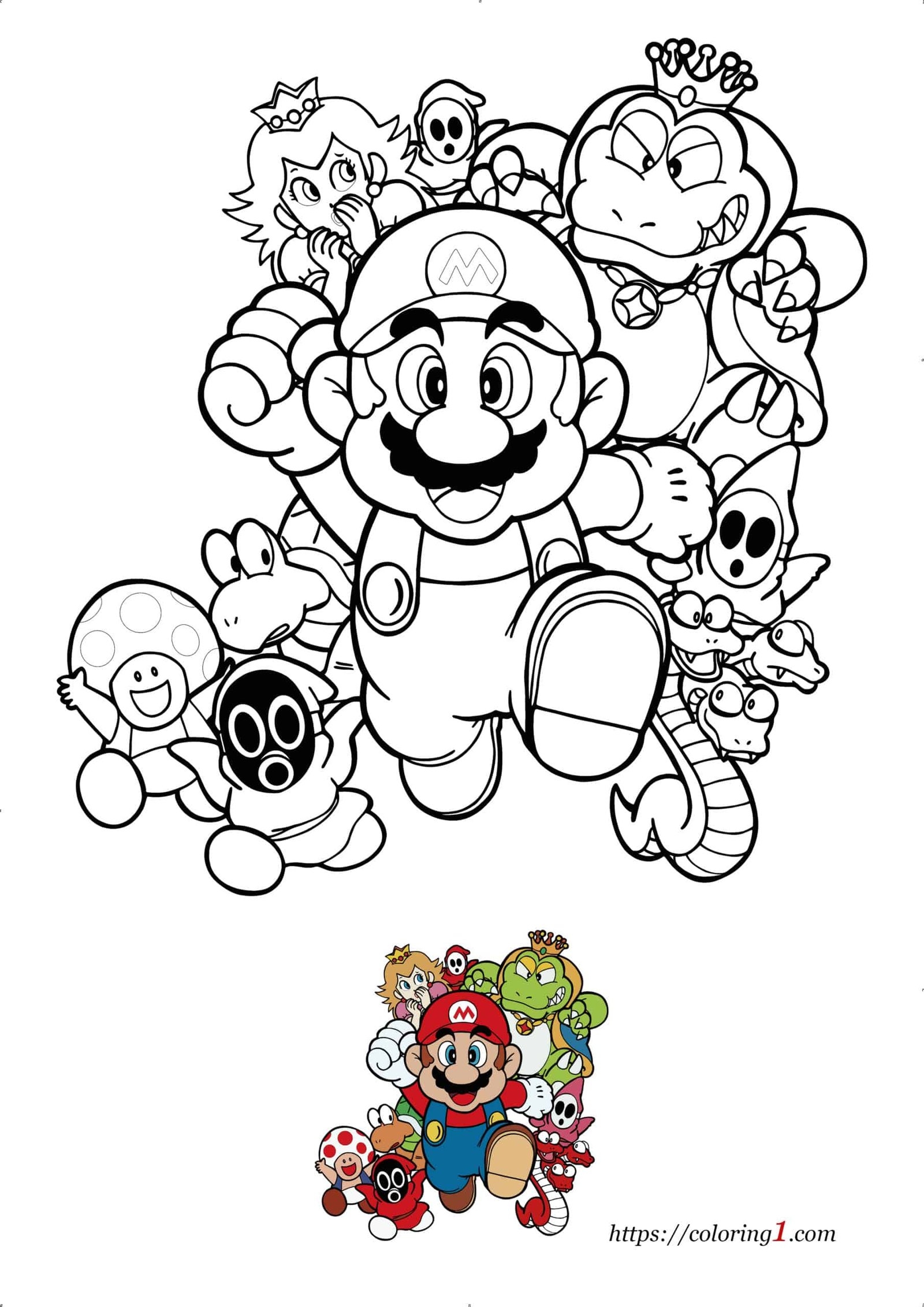 Super Mario Bros Coloring Page Super Mario Bros Coloring Book Over 41 Pages Of High Quality