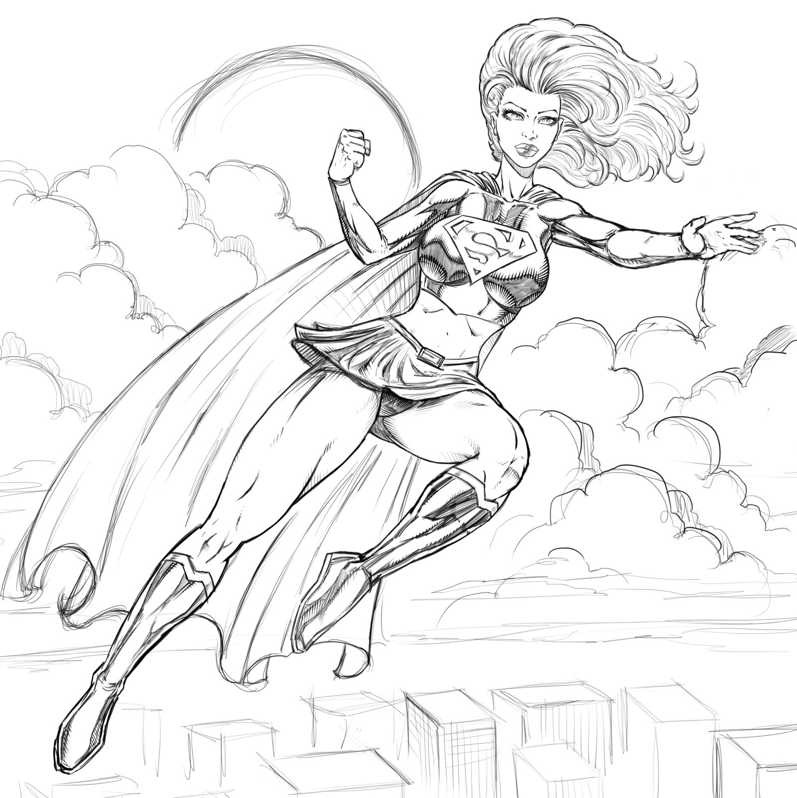 Supergirl 83938 Superheroes Free Printable Coloring Pages