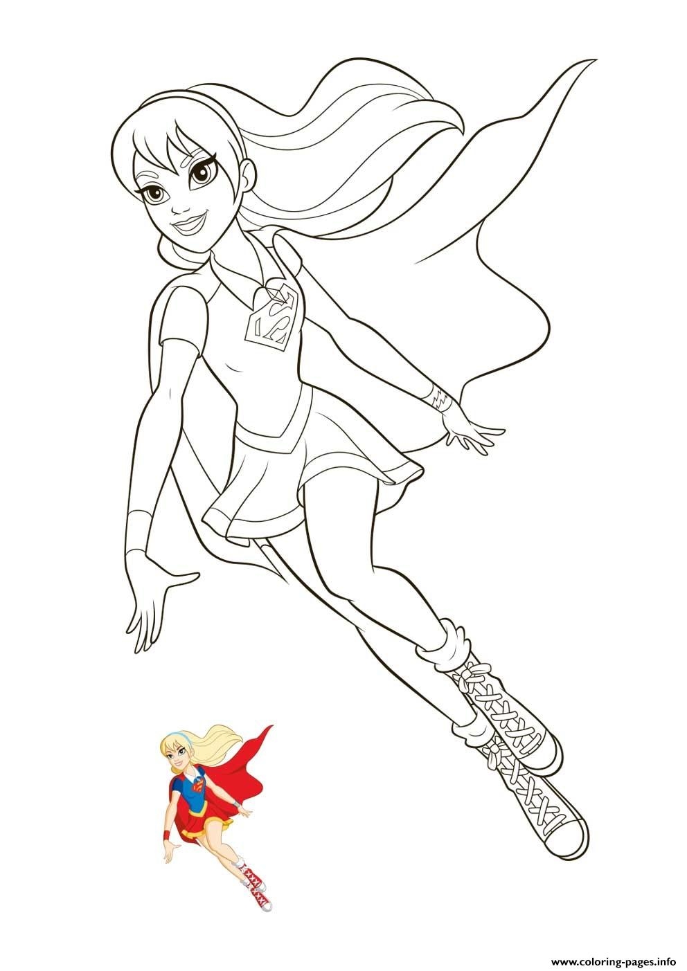Supergirl Super Hero Girls Coloring Page Printable