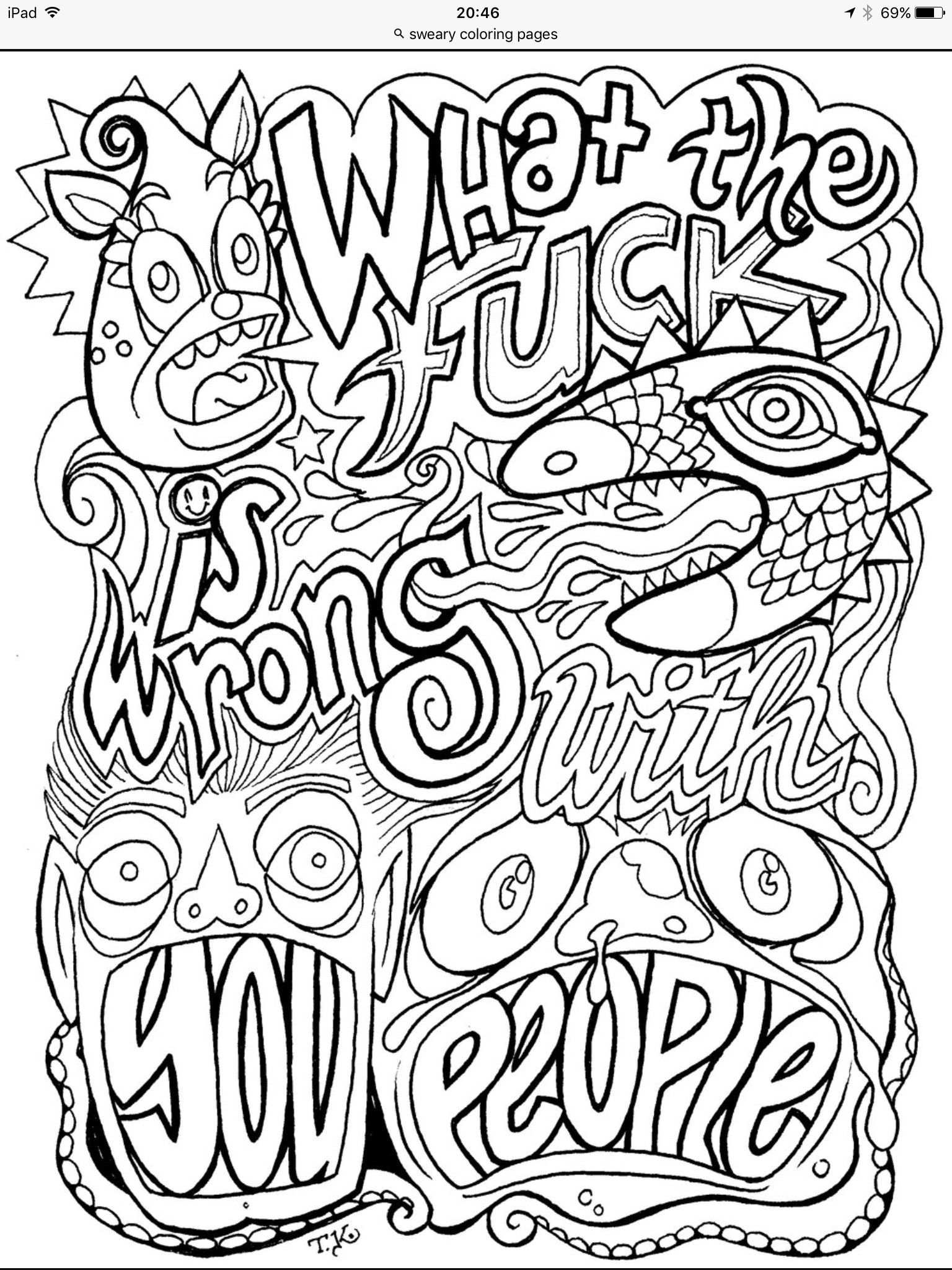 Cuss Word Printable Coloring Pages