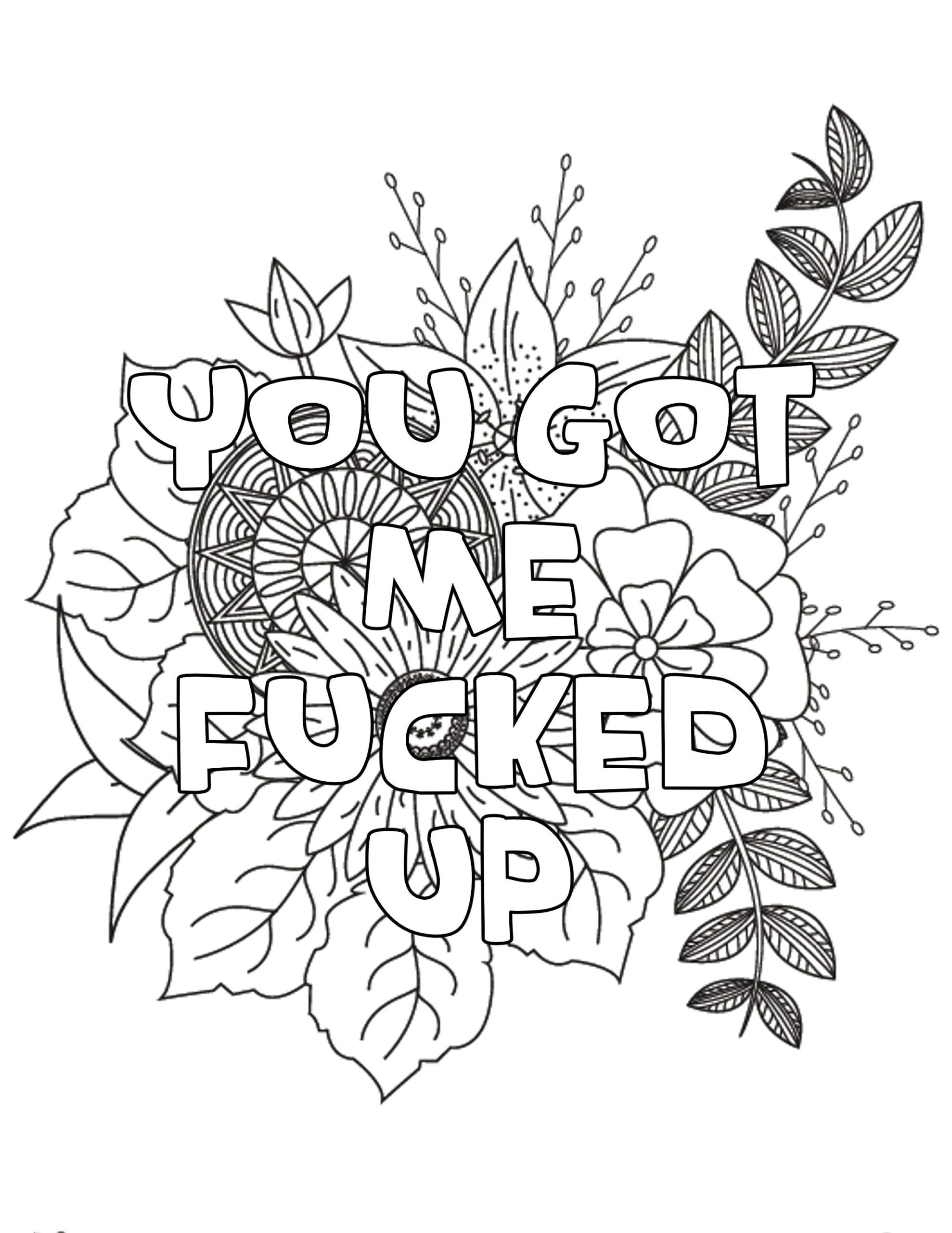 Sweary Coloring Book For Adults Adult Humor Printable PDF Download Etsy