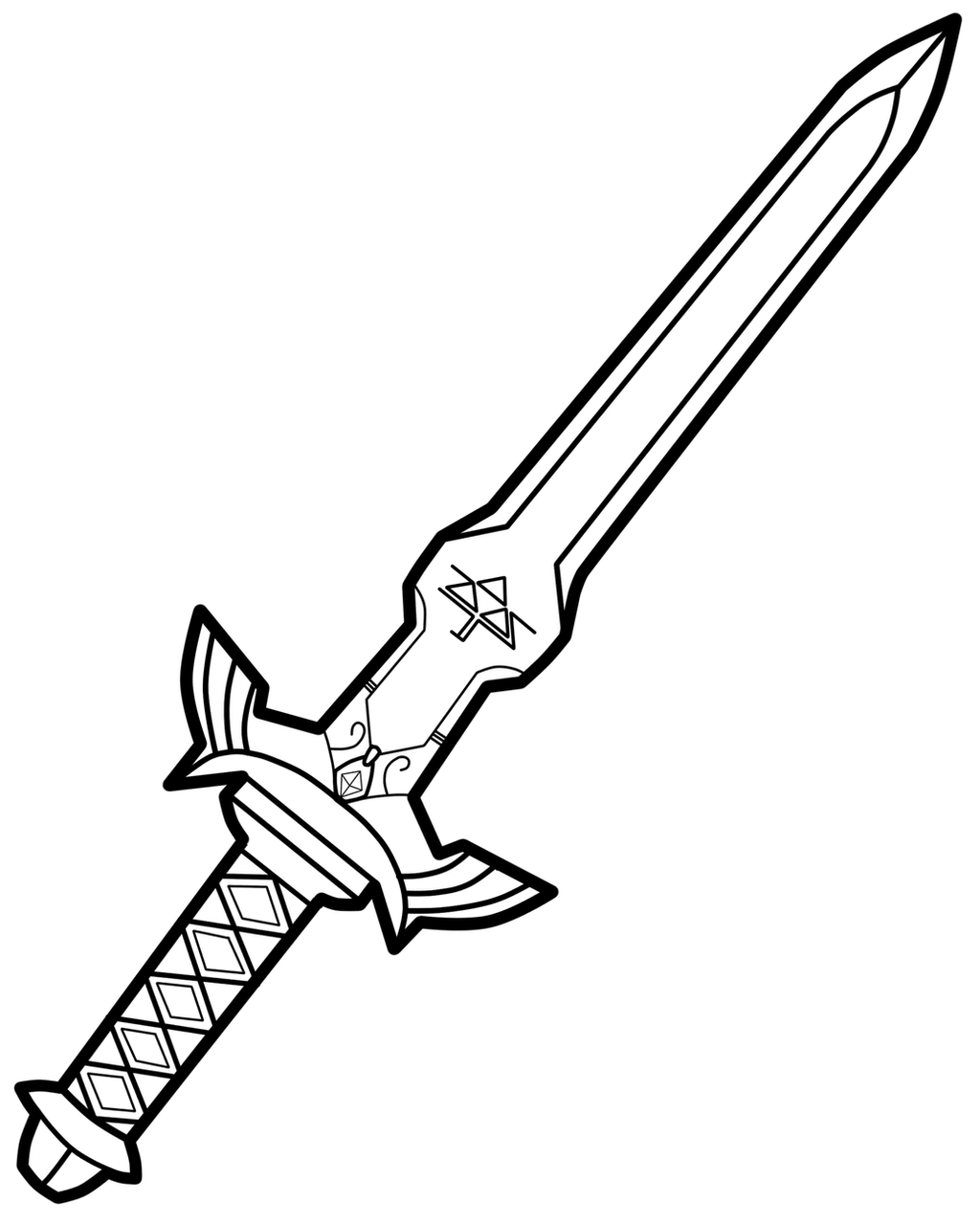 Sword Coloring Pages Weapons Sketch Coloring Page