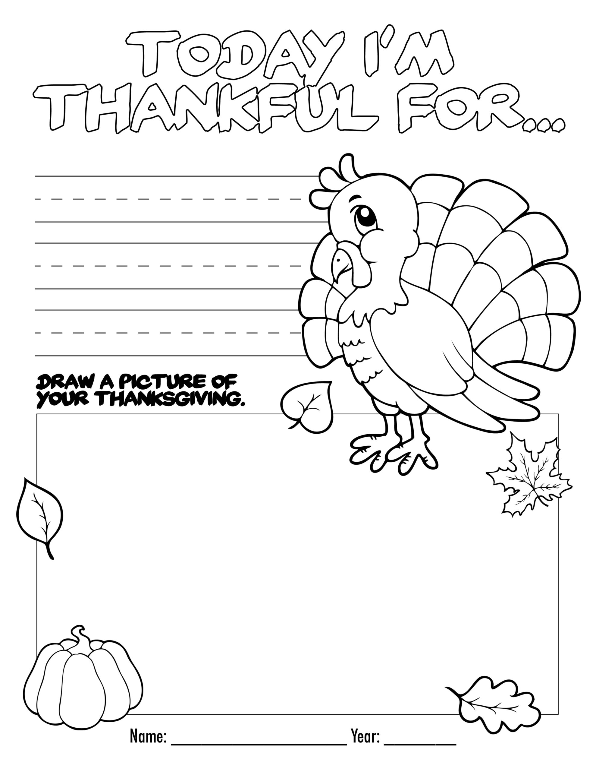 Thanks Giving Coloring Pages Printable