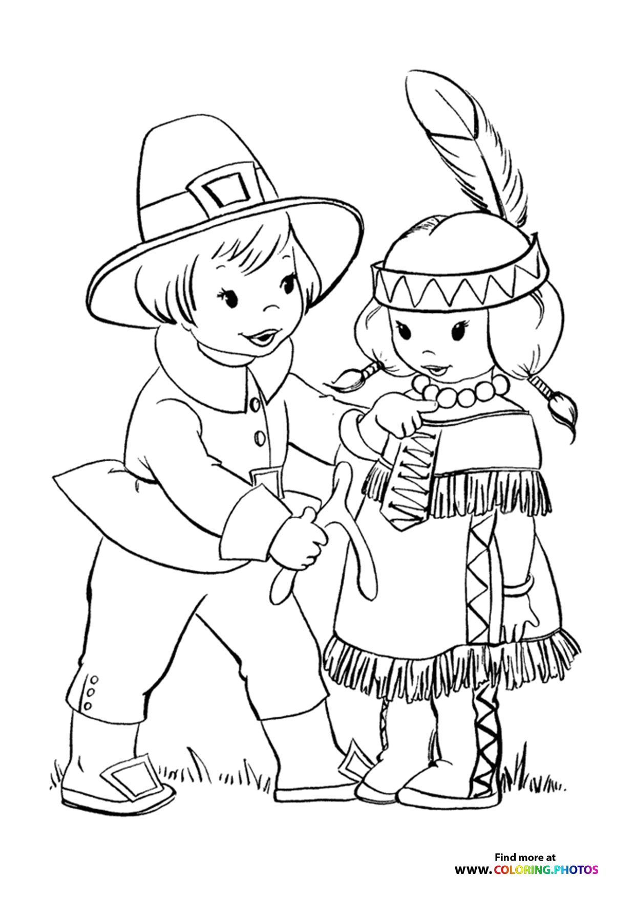Thanksgiving Pilgrims Coloring Pages Free And Easy Print Or Download