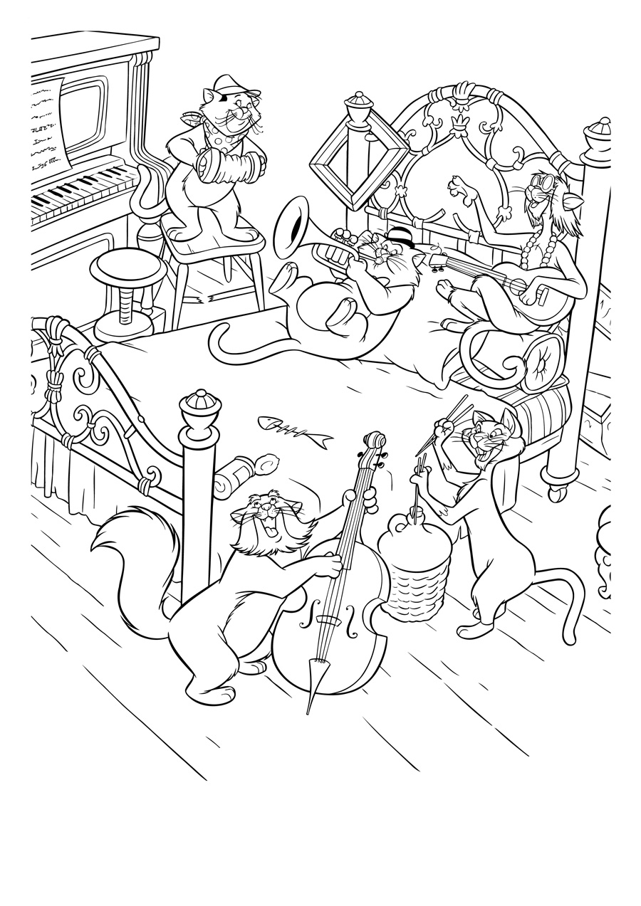 Aristocats Coloring Pages Free Printable