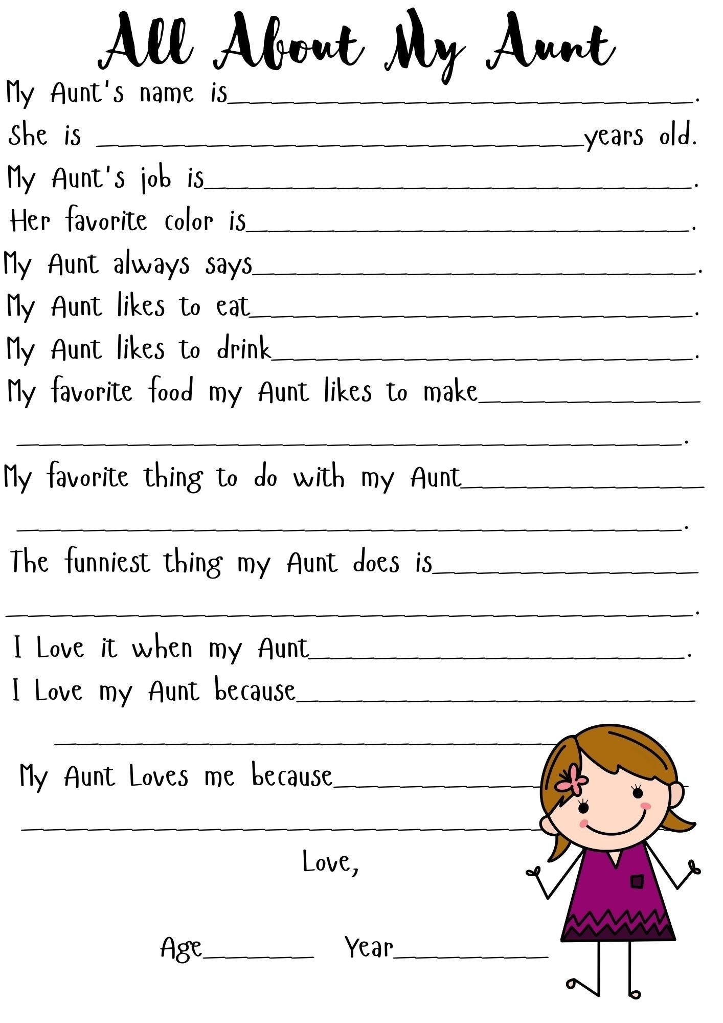 Aunt Coloring Pages Printable