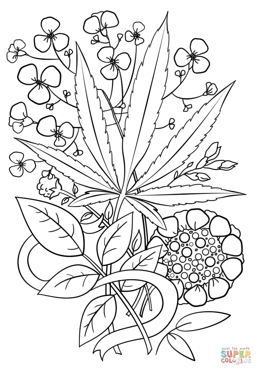 Printable Cannabis Coloring Pages
