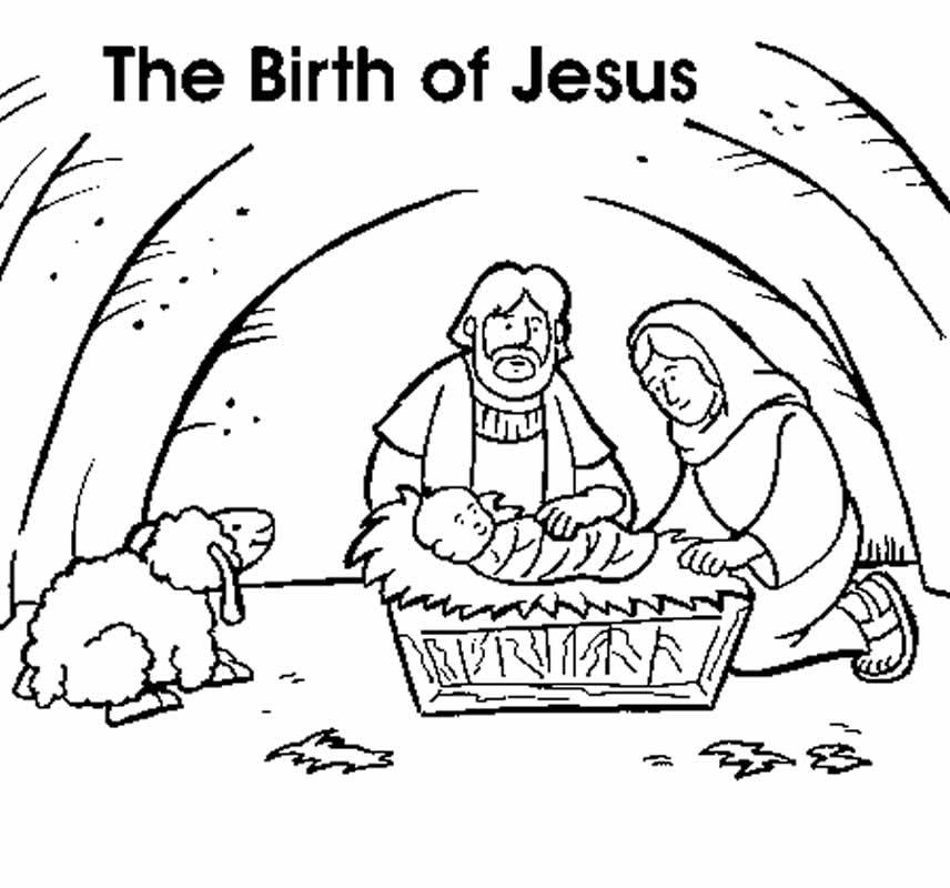 The Birth Of Jesus Coloring Page Coloring Home